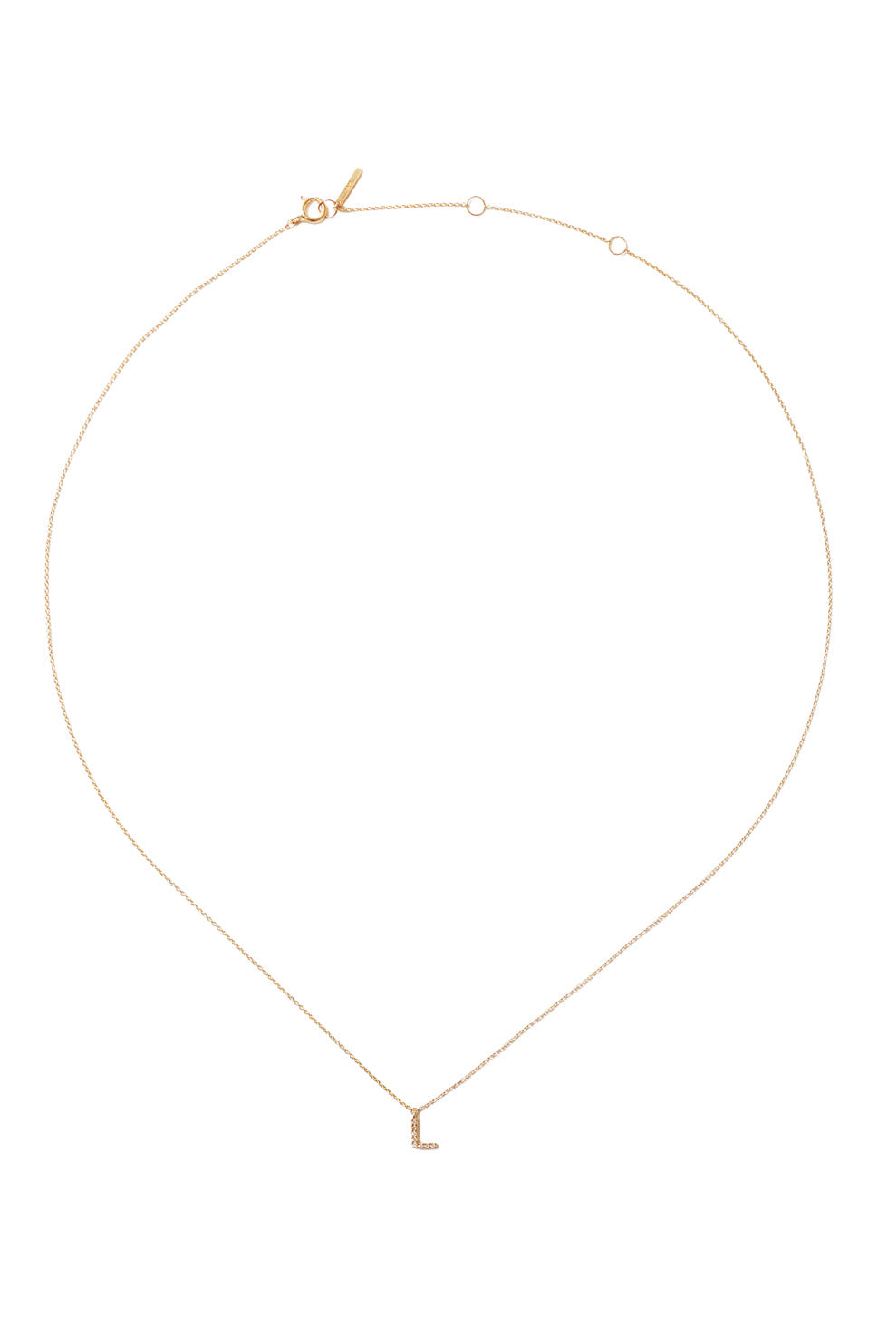 Chan Luu 14k Gold and White Diamond Initial Necklace