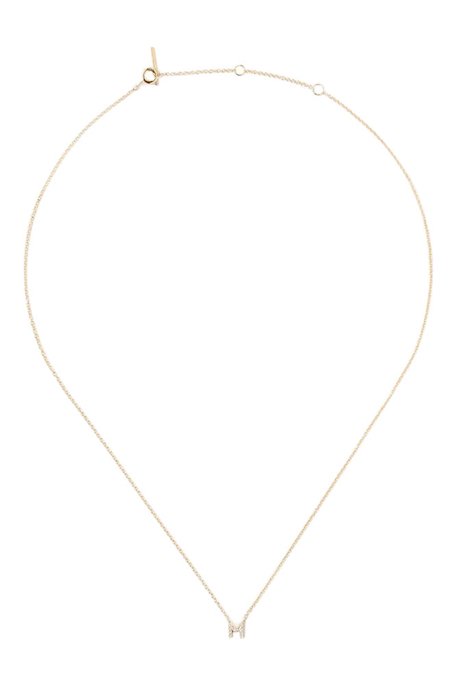 Chan Luu 14k Gold and White Diamond Initial Necklace