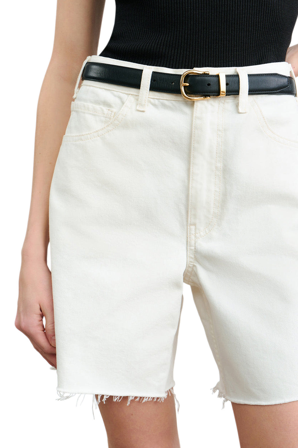 Nili Lotan Russel Denim Short in Cream