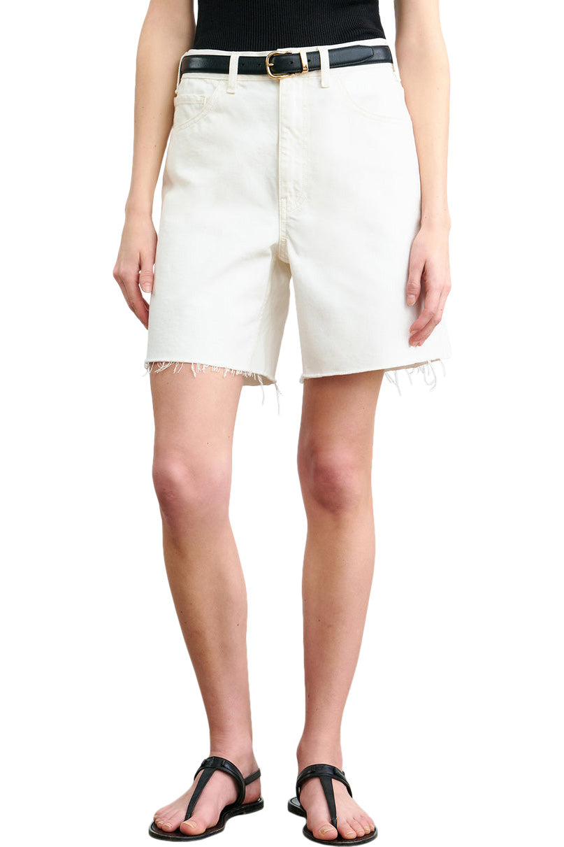 Nili Lotan Russel Denim Short in Cream