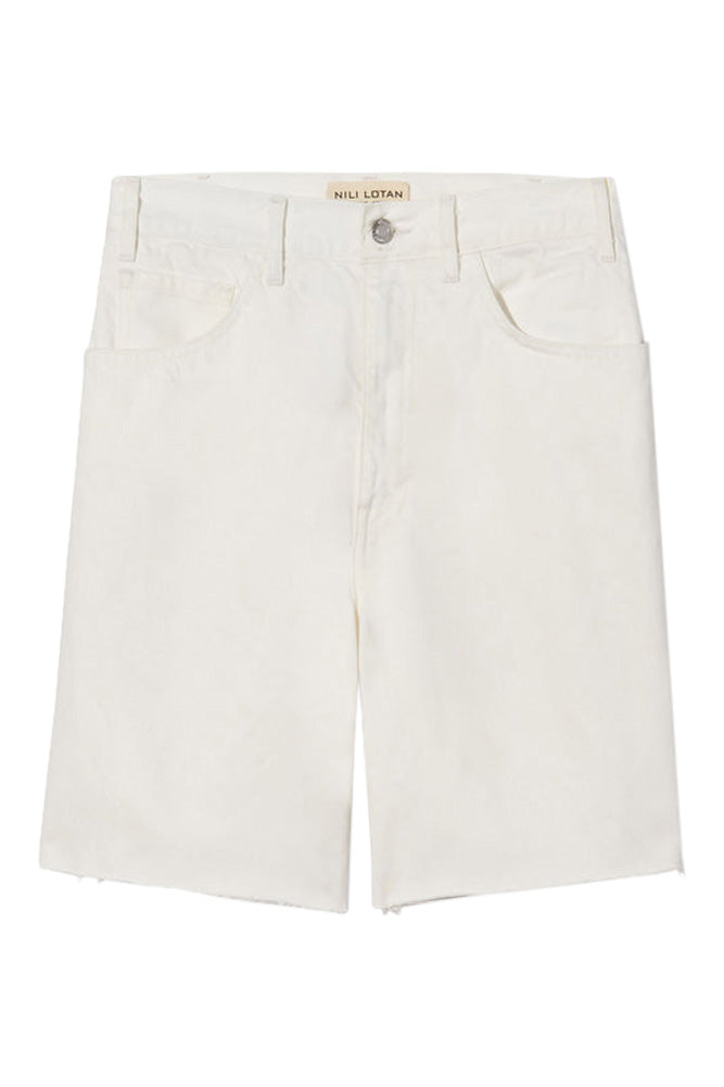 Nili Lotan Russel Denim Short in Cream