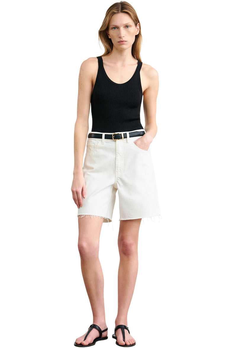 Nili Lotan Russel Denim Short in Cream