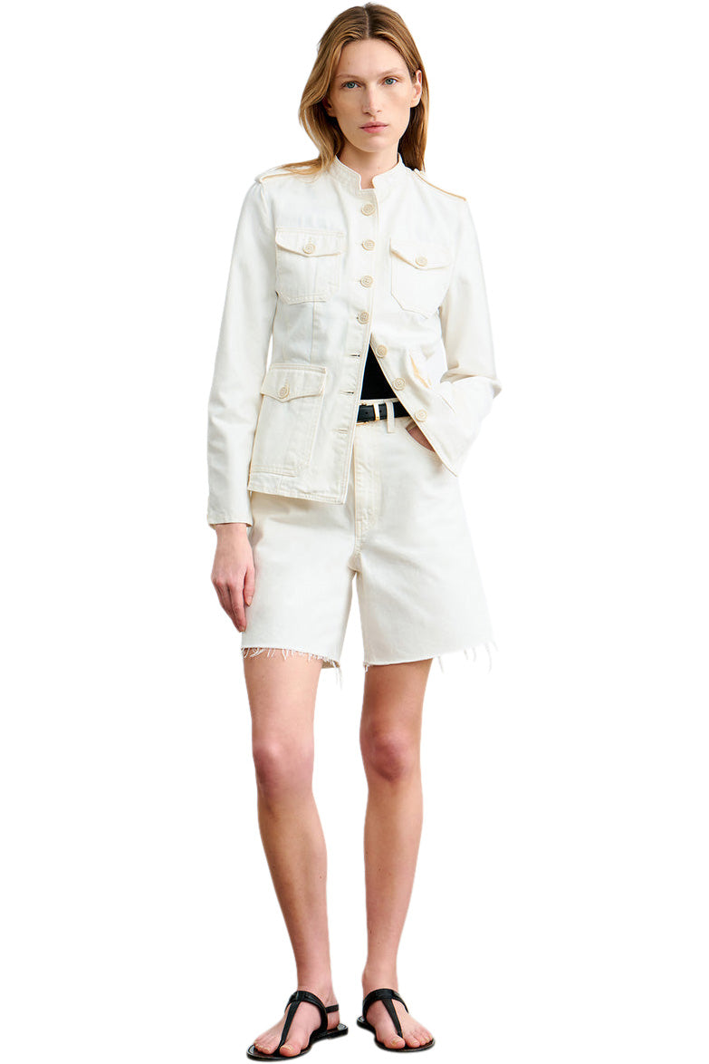 Nili Lotan Russel Denim Short in Cream