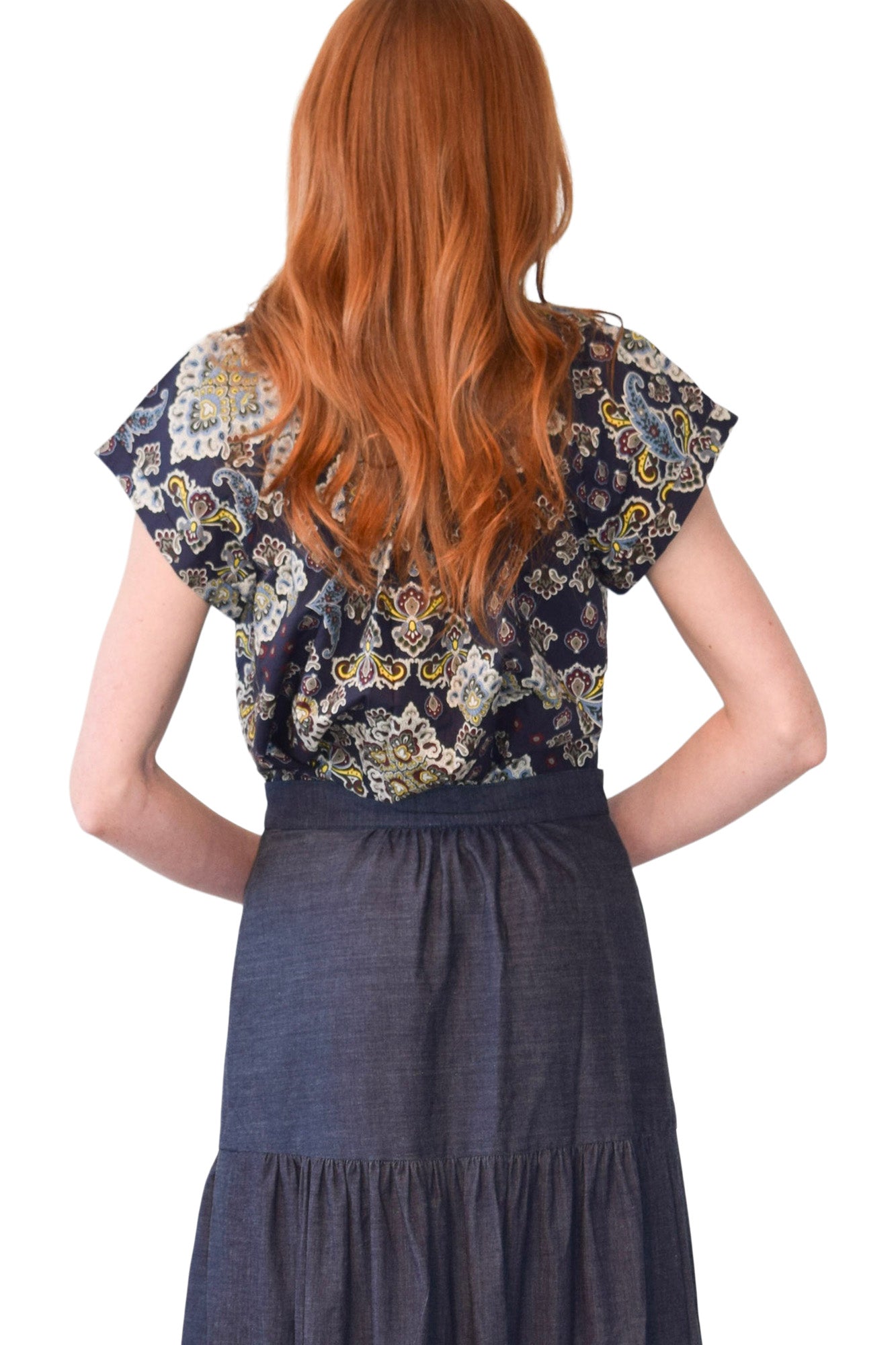 Never A Wallflower Vicki Button Down Top in Paisley