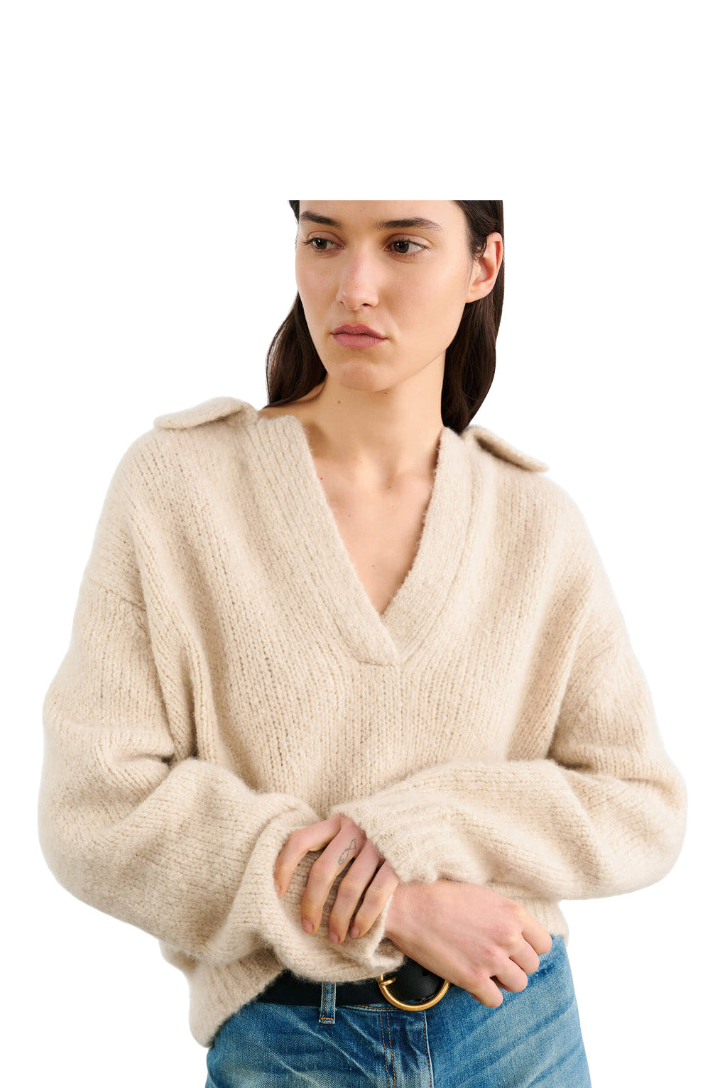 Nili Lotan Callen Sweater in Beige Melange
