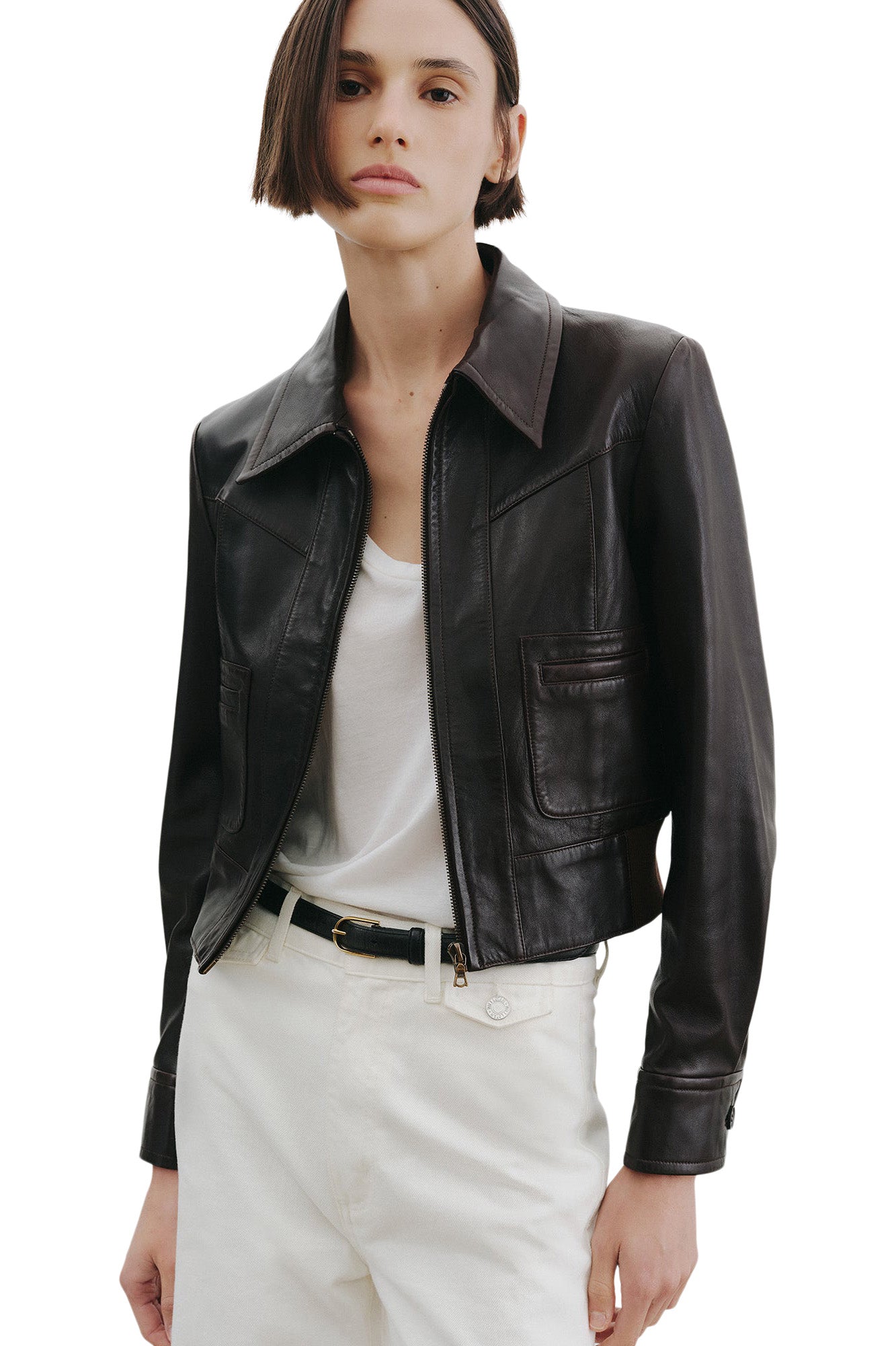 Nili Lotan Charly Leather Jacket in Espresso