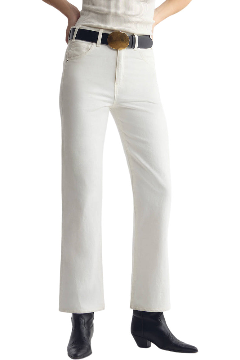 Nili Lotan Cropped Joan Jean in Cream