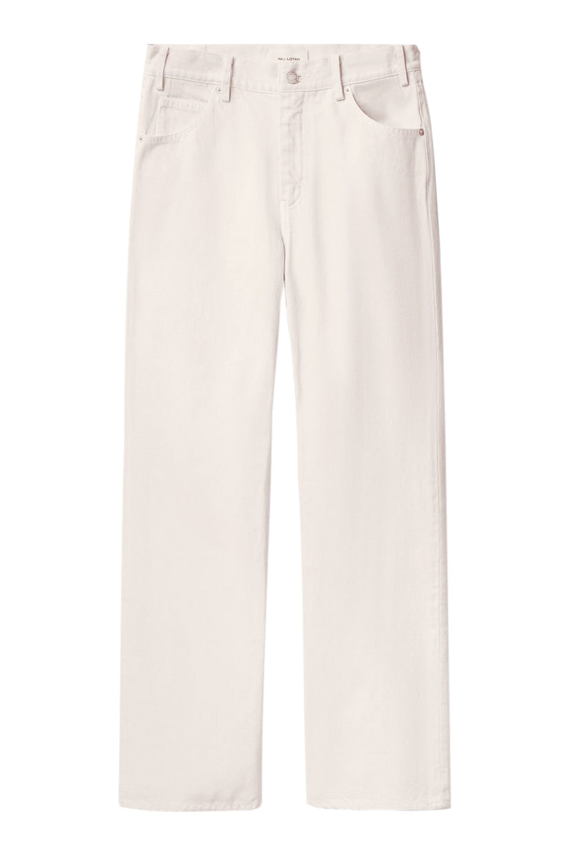 Nili Lotan Cropped Joan Jean in Cream