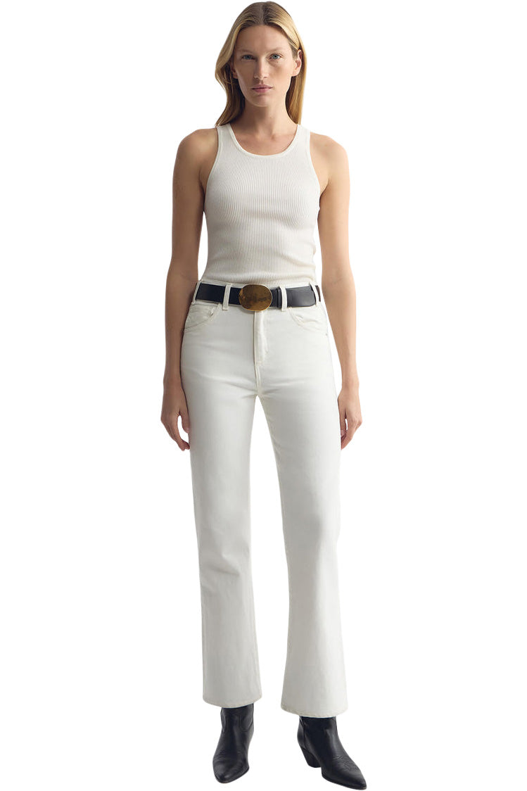 Nili Lotan Cropped Joan Jean in Cream