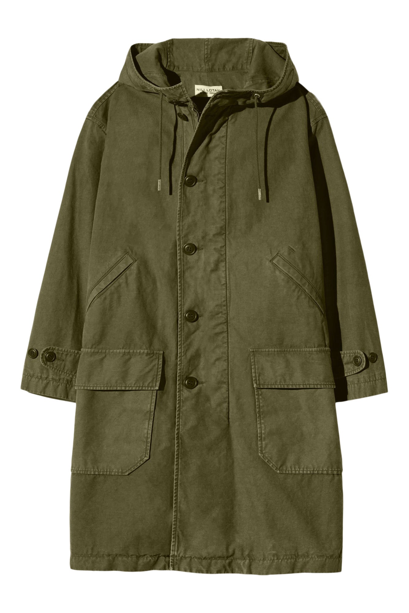Nili Lotan Delmar Cotton Parka in Dark Laurel