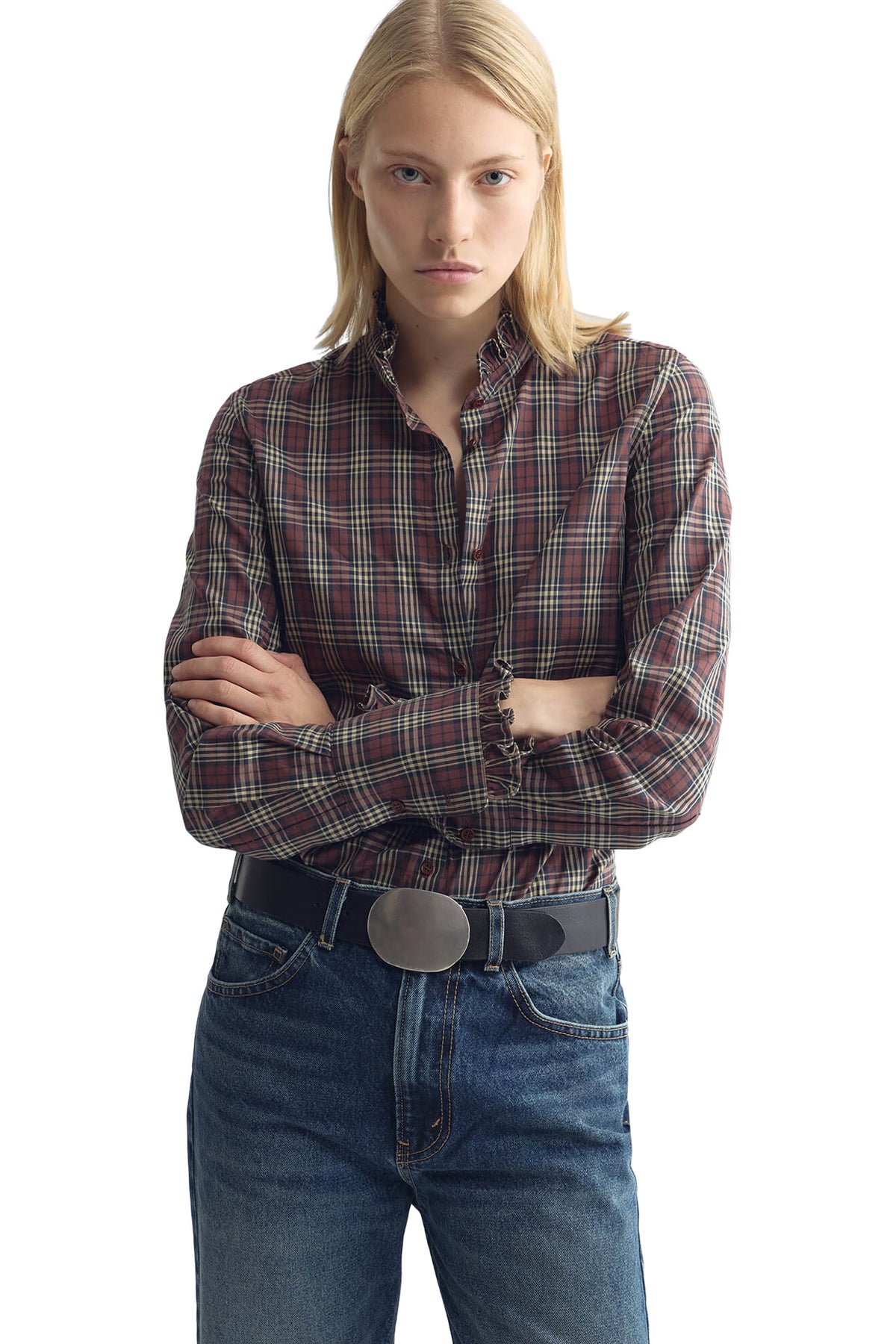 Nili Lotan Elio Shirt in Rustic Check