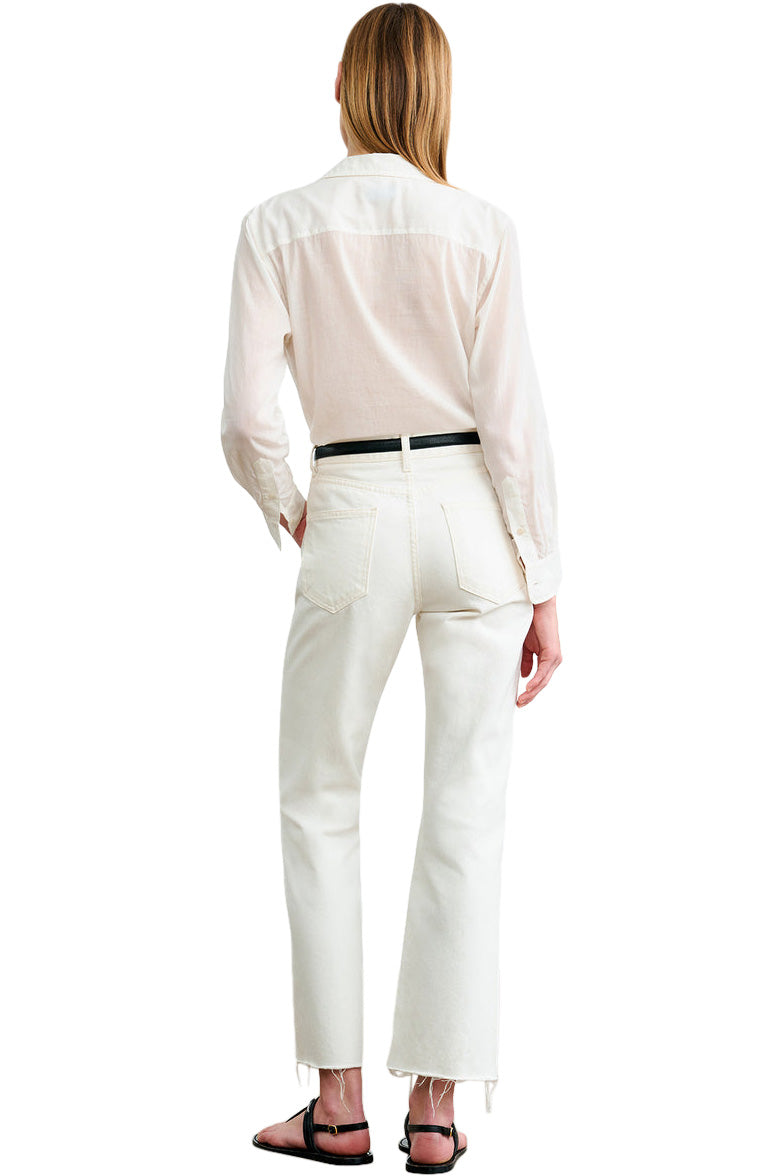 Nili Lotan Nathael Ruffle Shirt in Ivory