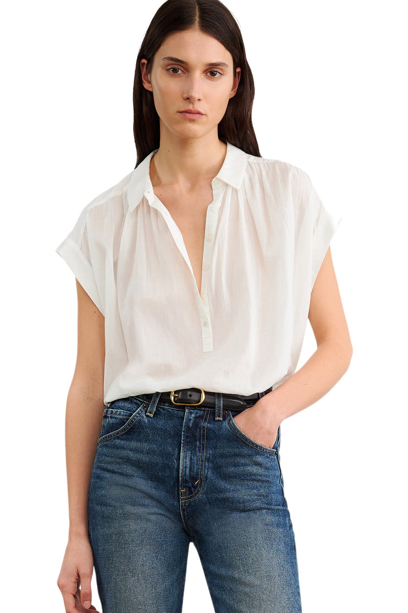 Nili Lotan Normandy Blouse in Ivory