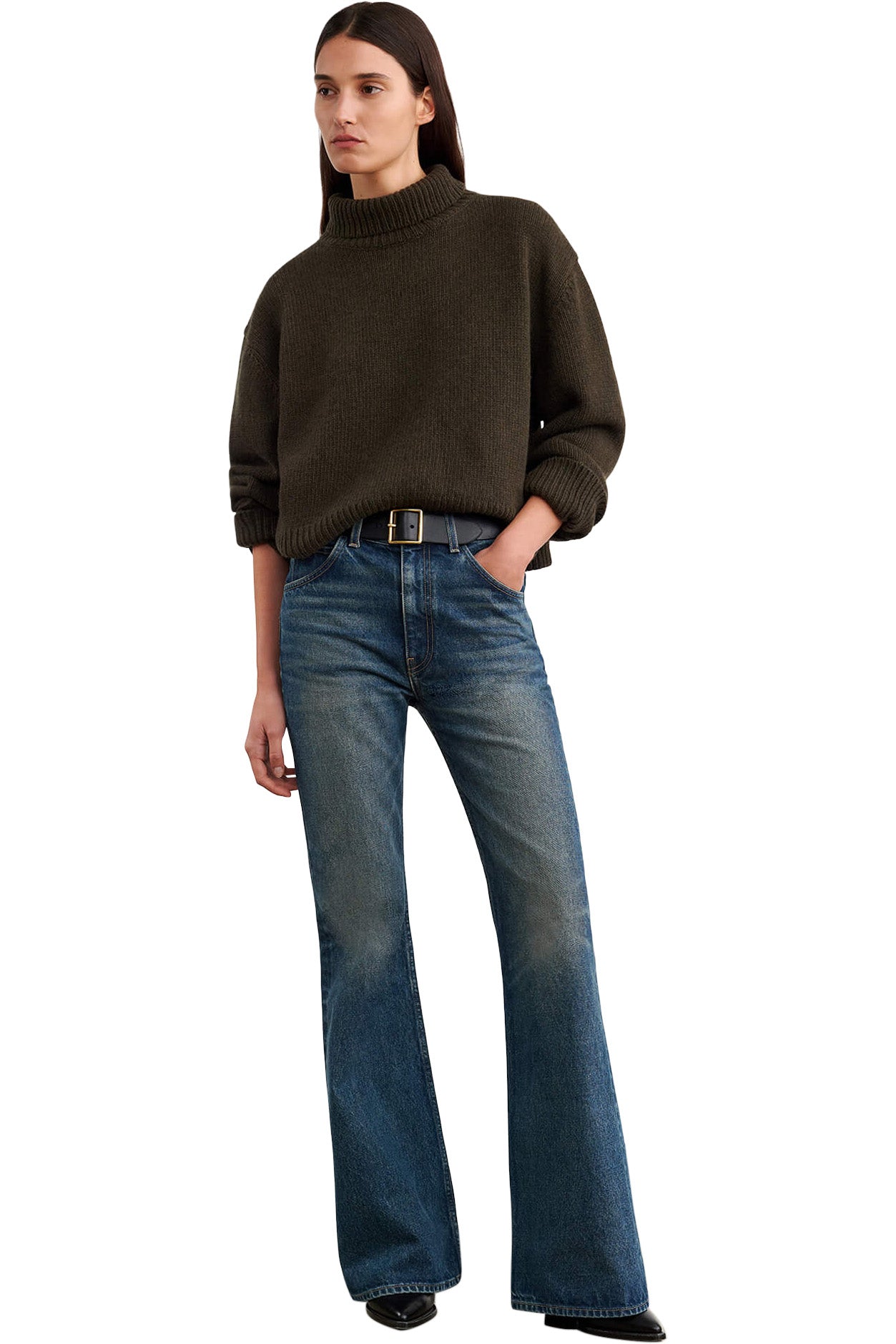 Nili Lotan Omaira Sweater in Dark Pine