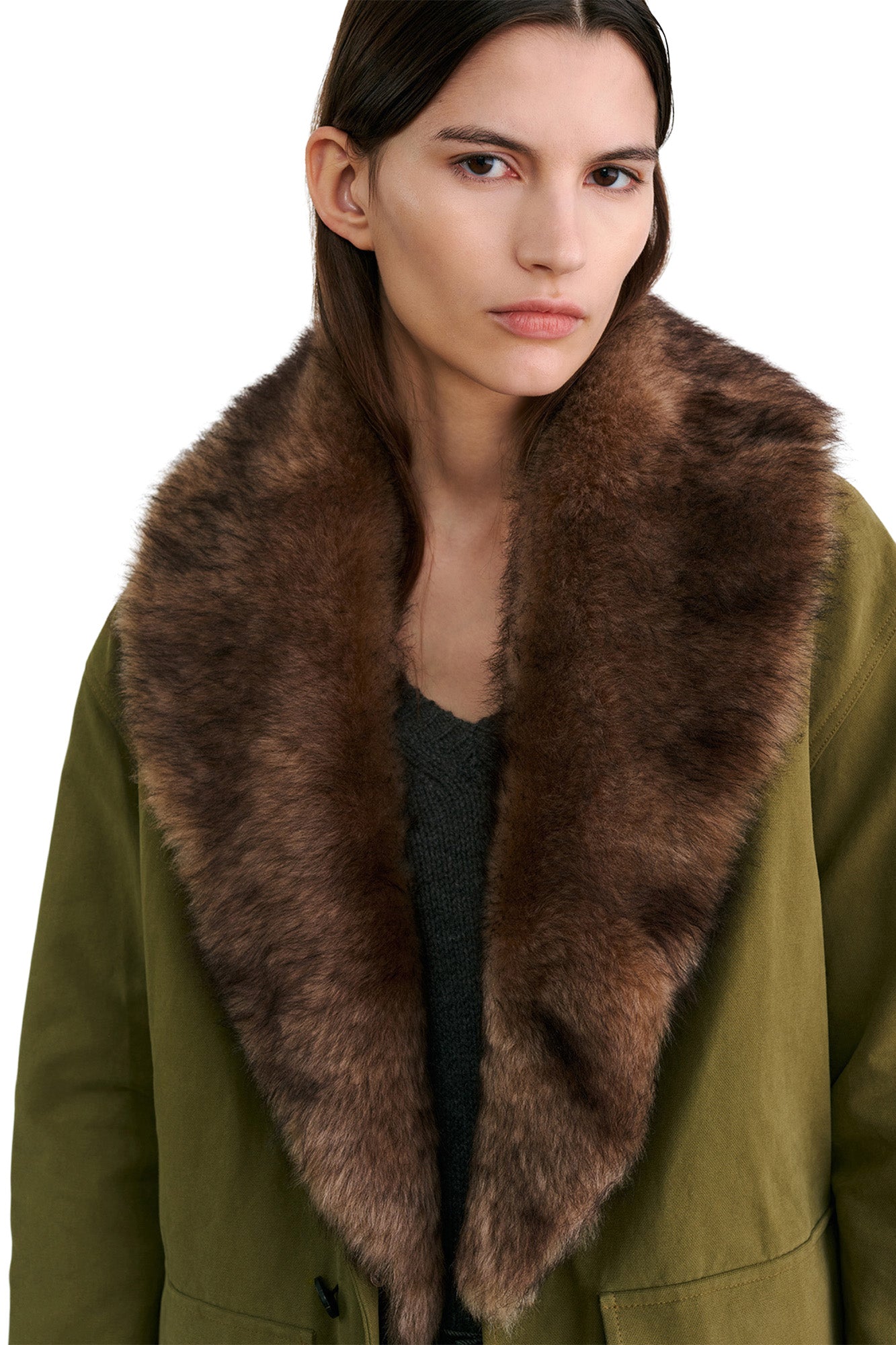 Nili Lotan Ronay Faux-Fur Cotton Parka
in Olive Green