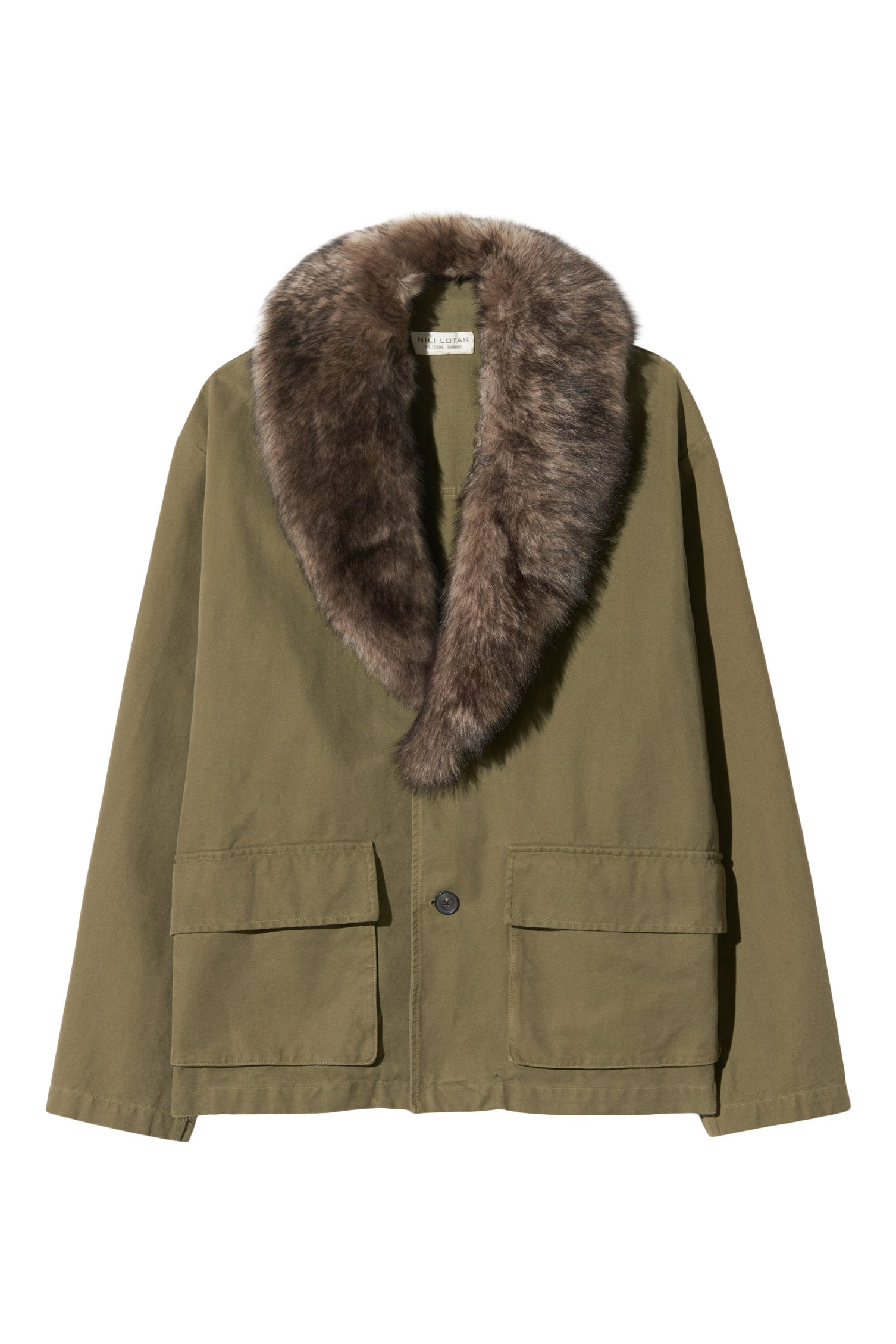 Nili Lotan Ronay Faux-Fur Cotton Parka
in Olive Green