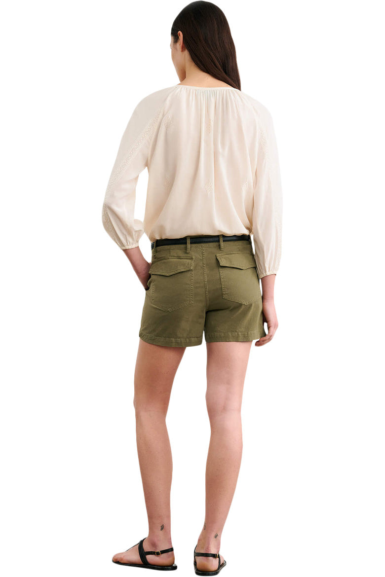 Nili Lotan Utility Shorts in Military Green