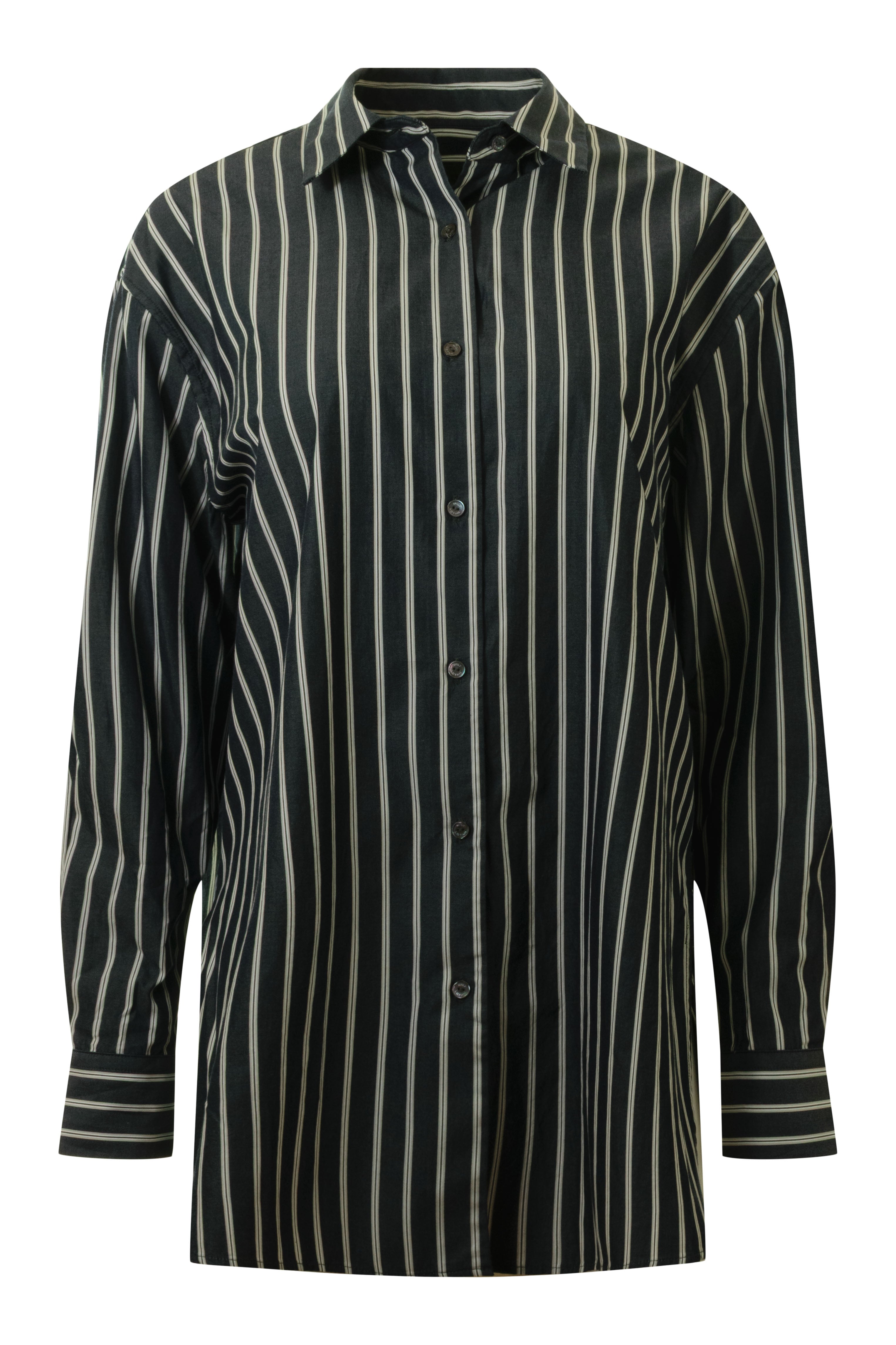 Nili Lotan Yorke Shirt in Charcoal Stripe
