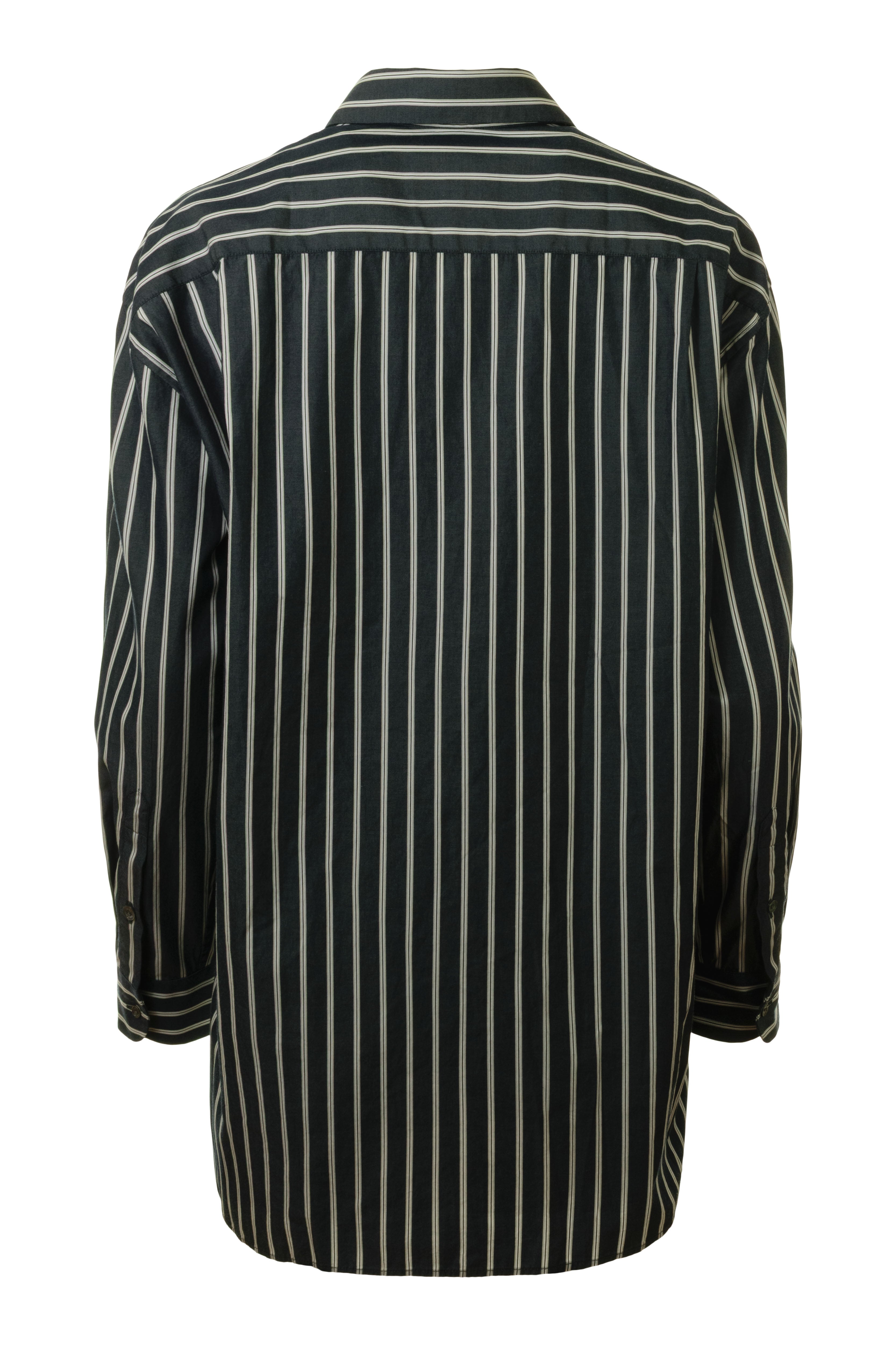 Nili Lotan Yorke Shirt in Charcoal Stripe