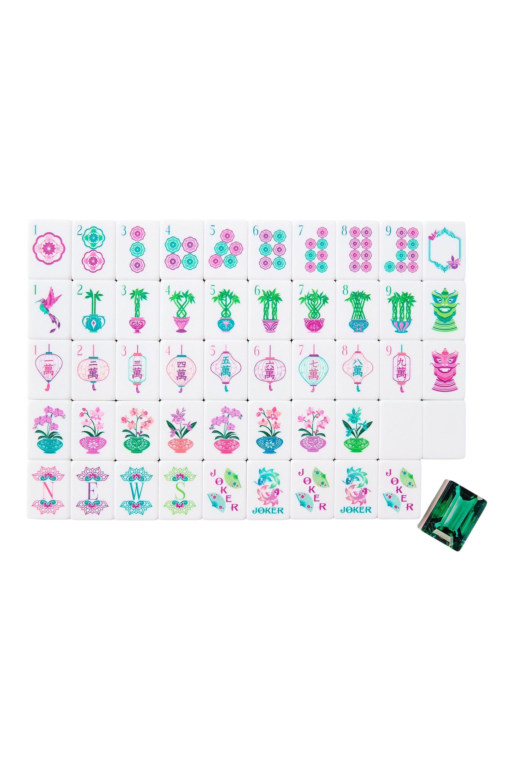 Oh My Mahjong! Emerald Mahjong Tile Set