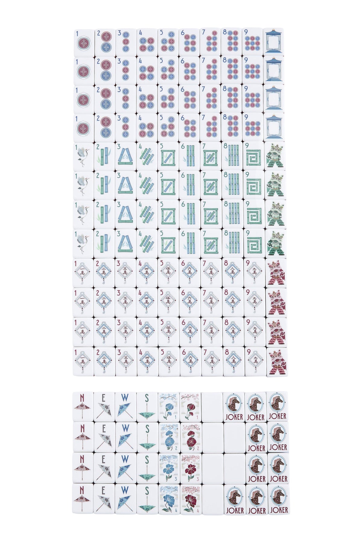 Oh My Mahjong Osler Mahjong Tile Set in Soft Blue