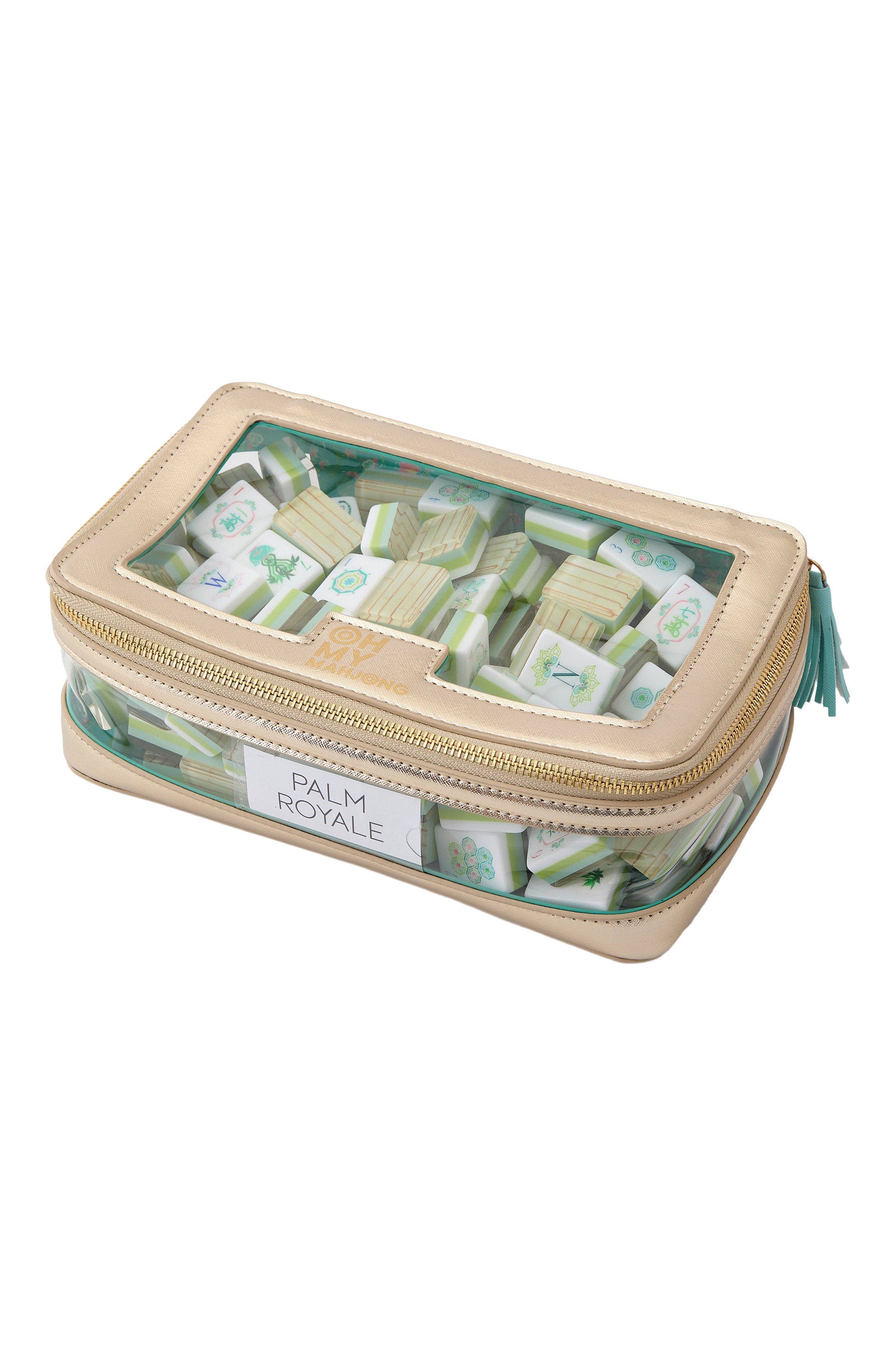 Oh My Mahjong Tile Storage Bag in Gold