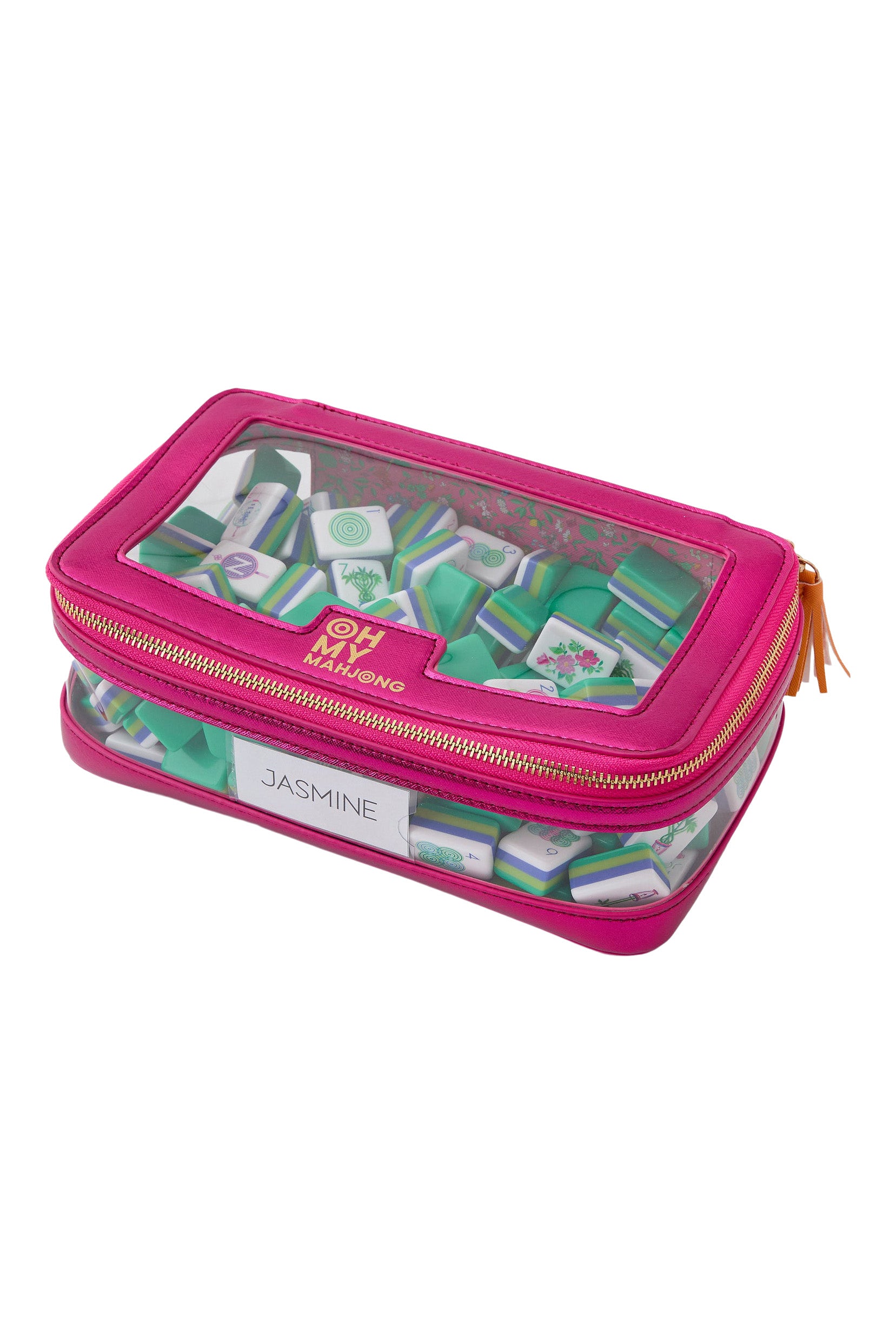Oh My Mahjong Tile Storage Bag in Metallic Pink
