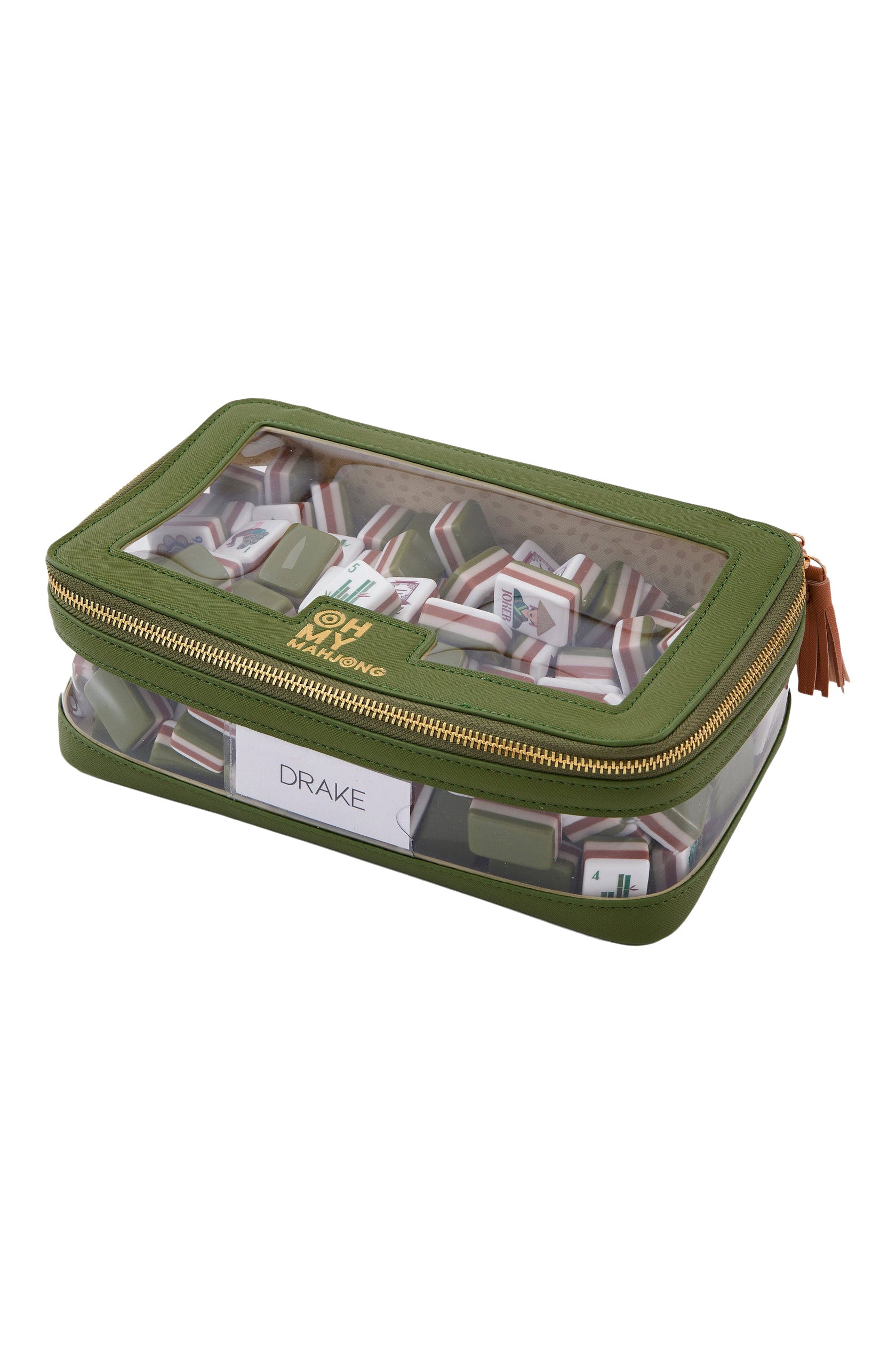Oh My Mahjong Tile Storage Bag in Olive