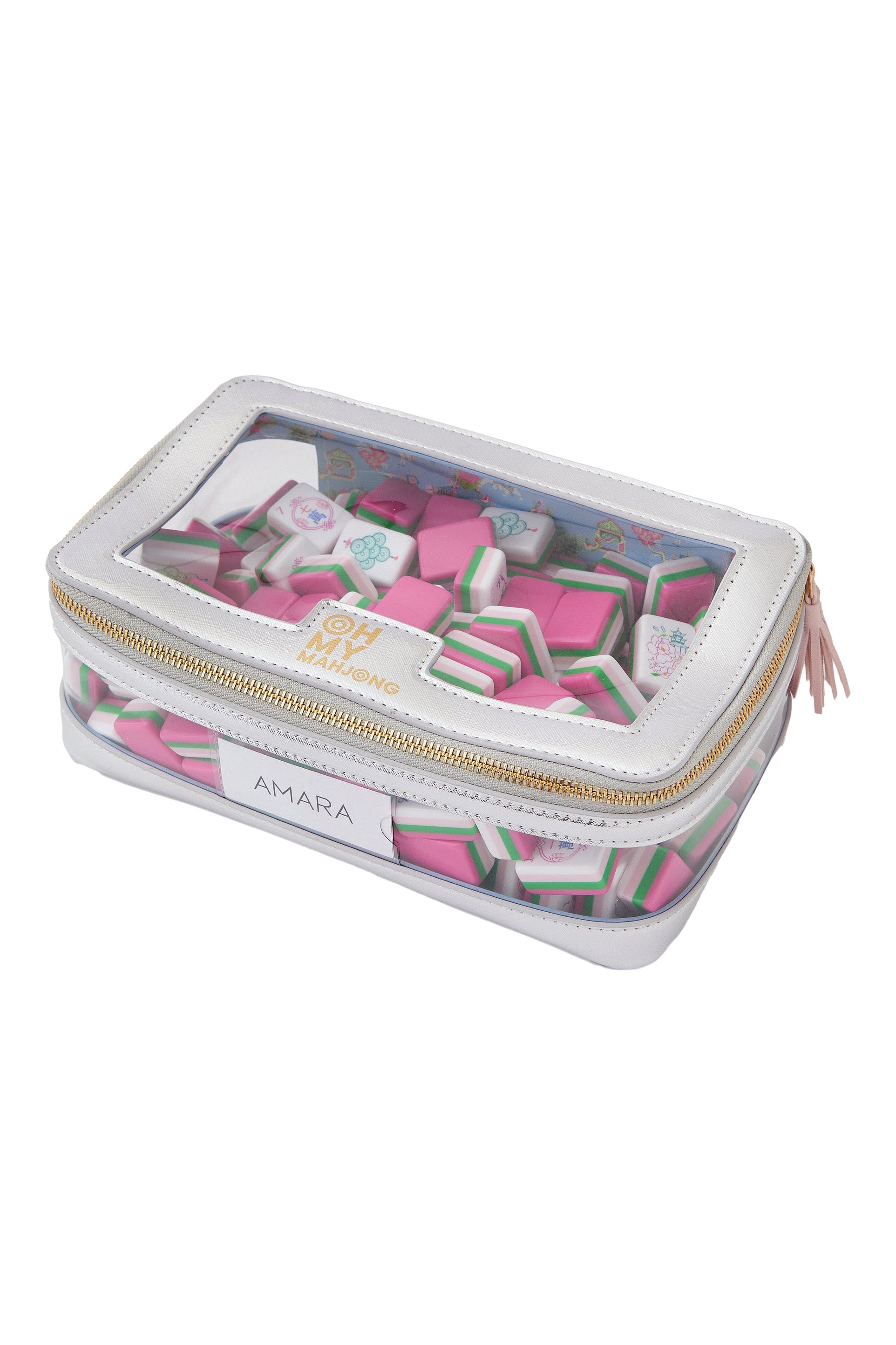 Oh My Mahjong Tile Storage Bag in Silver