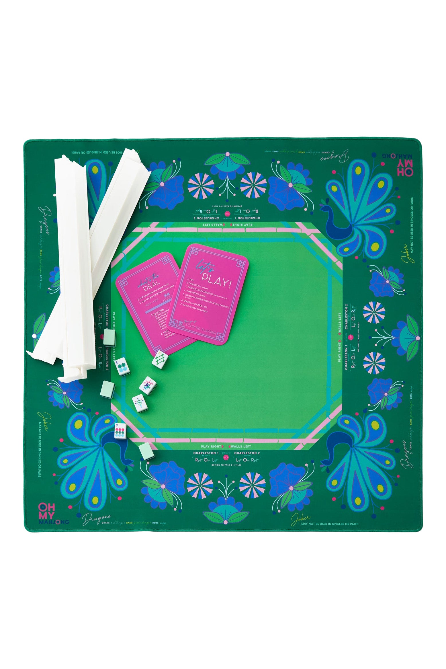 Oh My Mahjong! Birdie Green Mahjong Mat