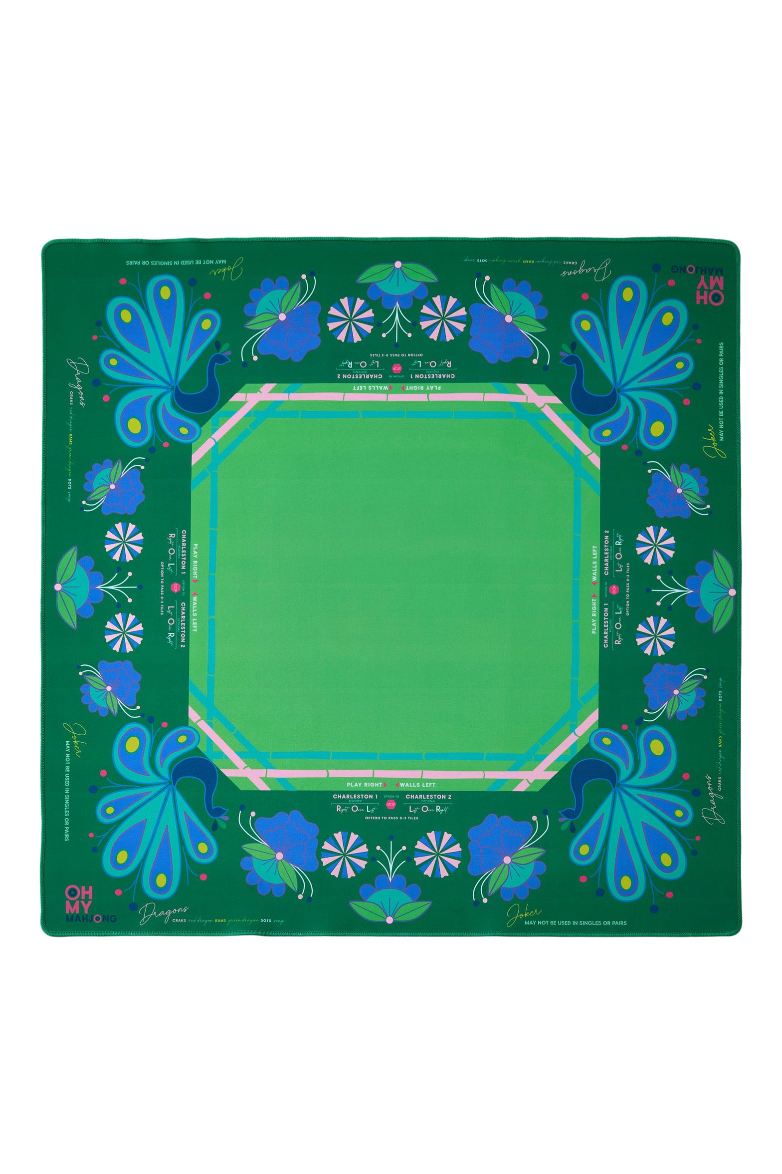 Oh My Mahjong! Birdie Green Mahjong Mat