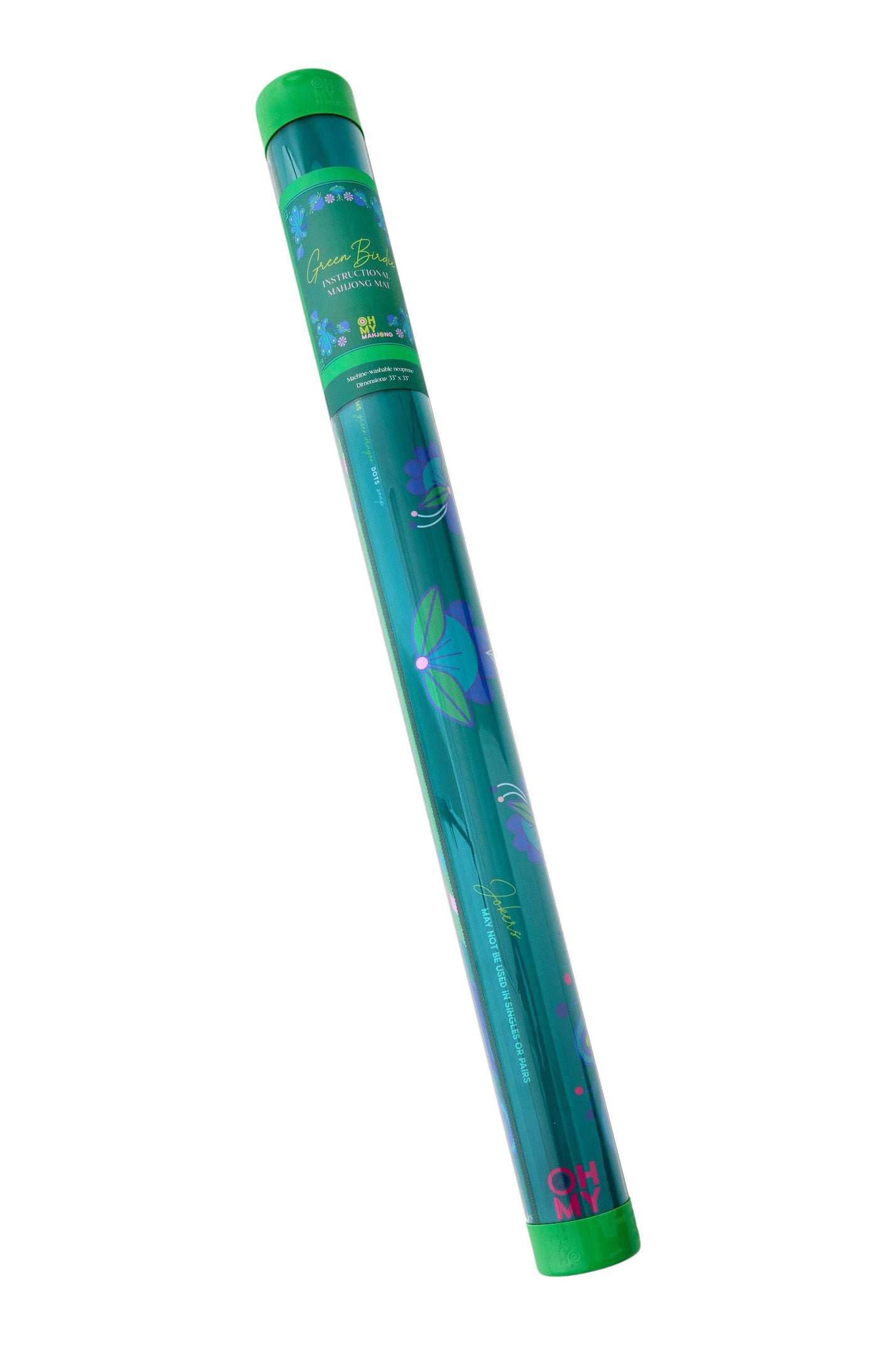 Oh My Mahjong Birdie Green Mahjong Mat in Tube
