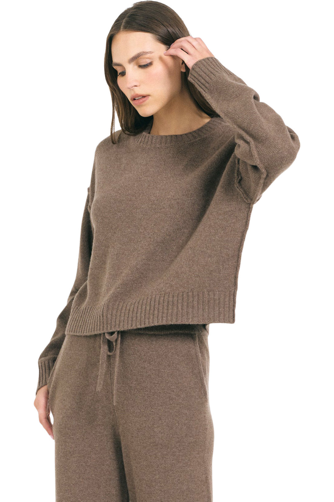 One Grey Day Annika Cashmere Sweater in Husk