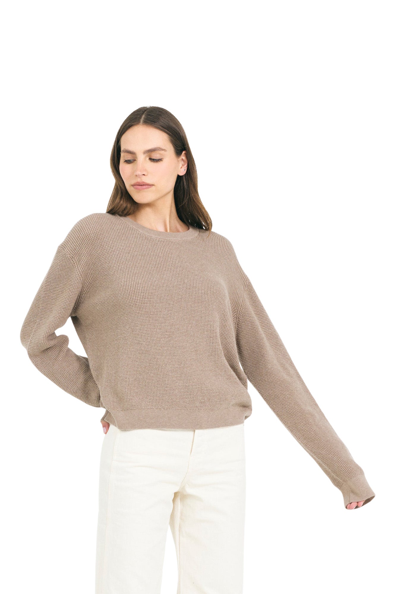 One Grey Day Francesca Pullover in Stone