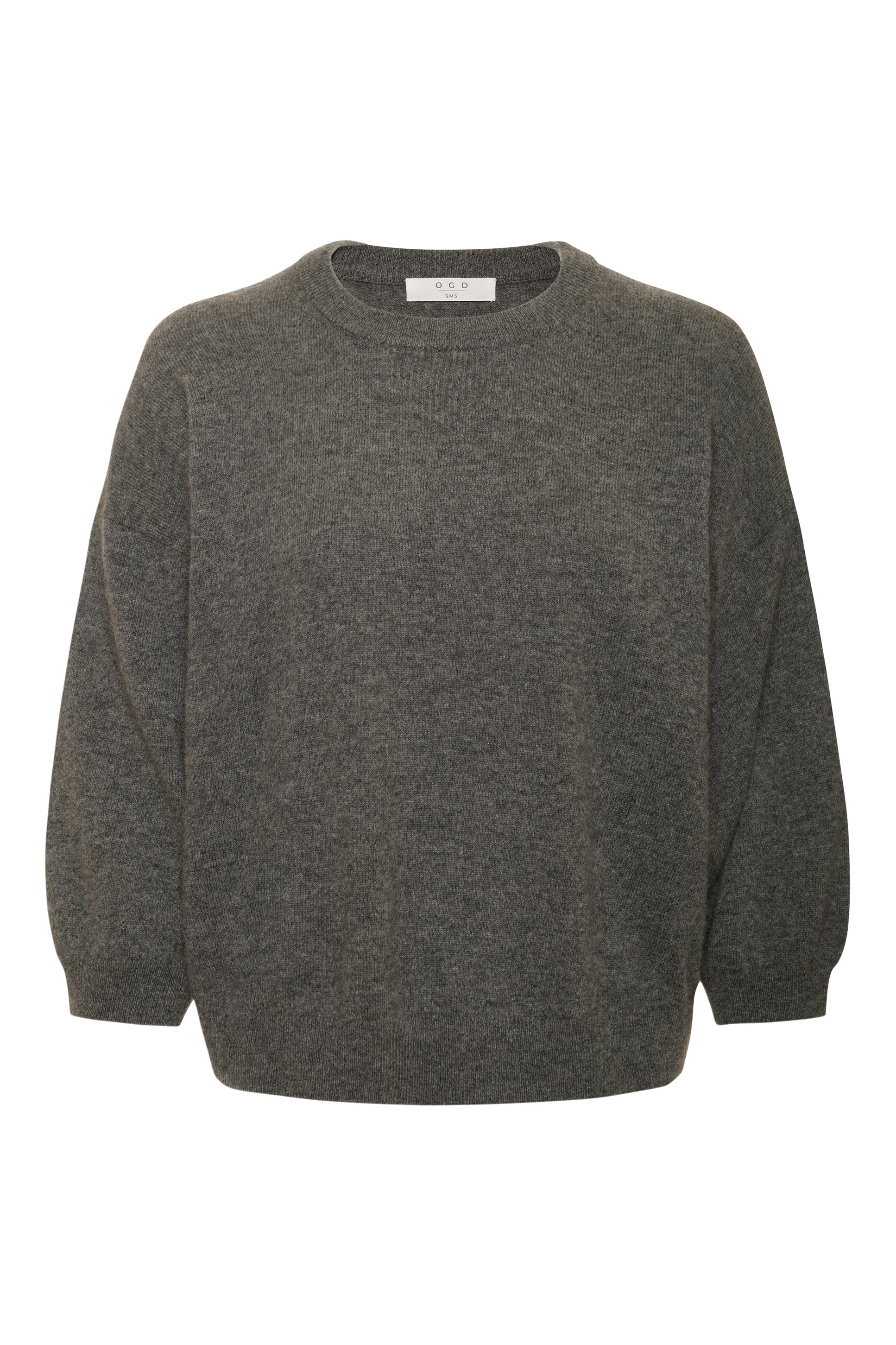 One Grey Day Indira Cashmere Top in Heather Ash