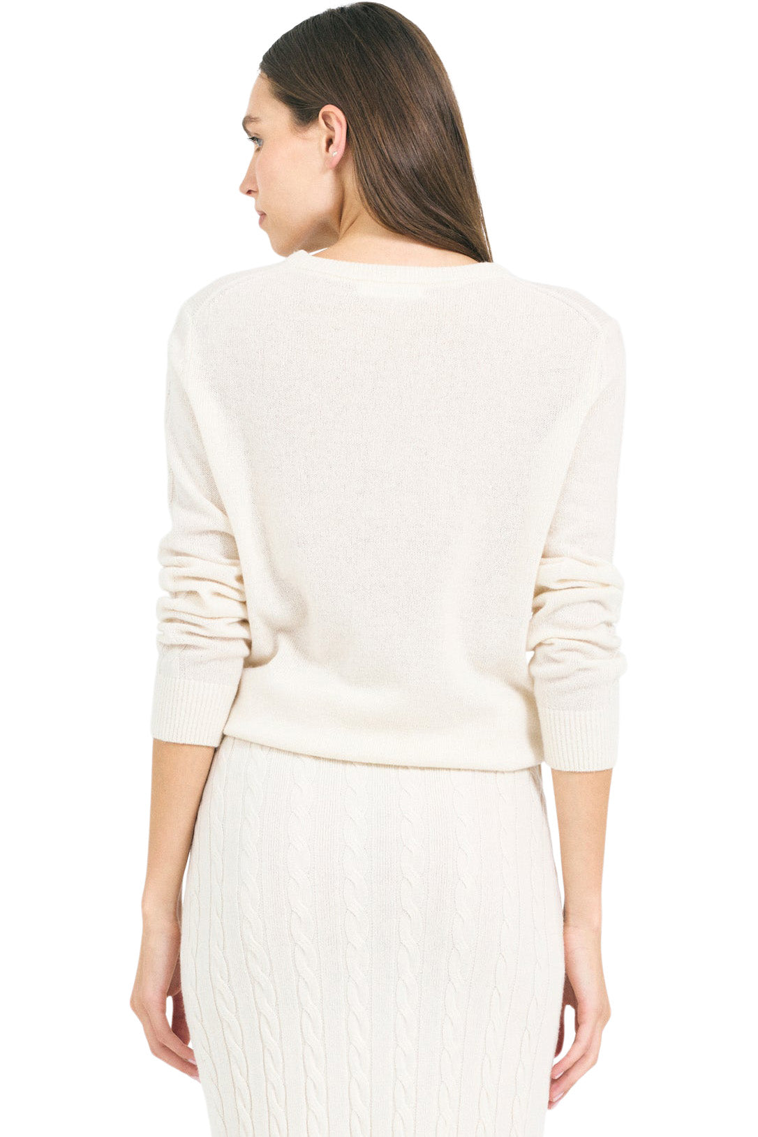 One Grey Day Jane Cable Pullover in Ivory