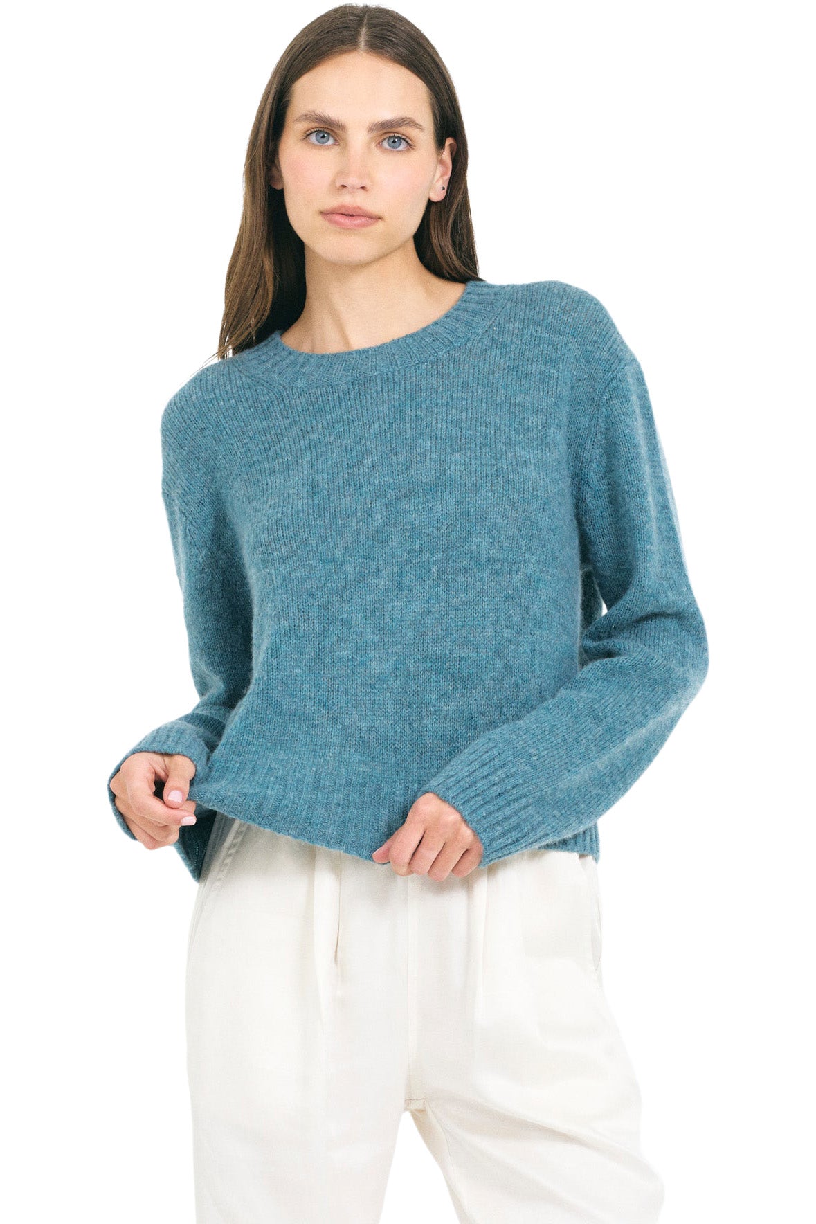 One Grey Day Levanzo Pullover in Lagoon