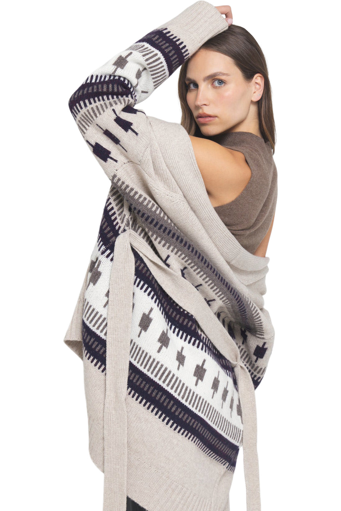 One Grey Day Lovisa Cardigan in Biscuit Combo