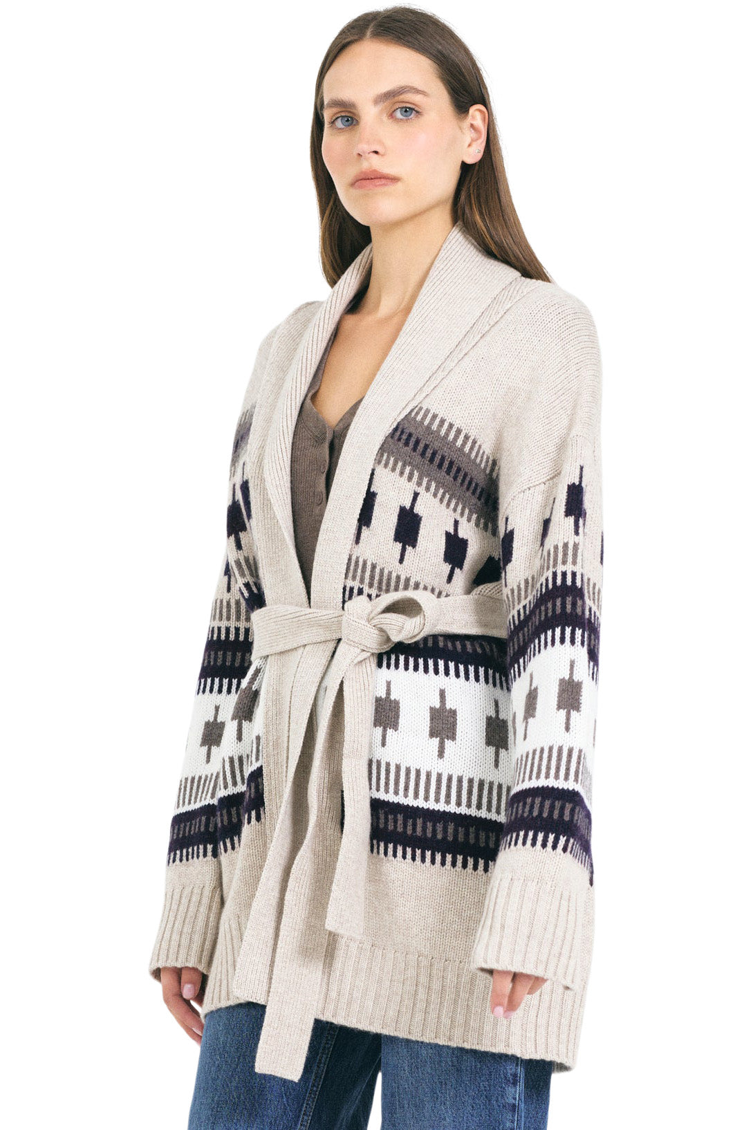 One Grey Day Lovisa Cardigan in Biscuit Combo