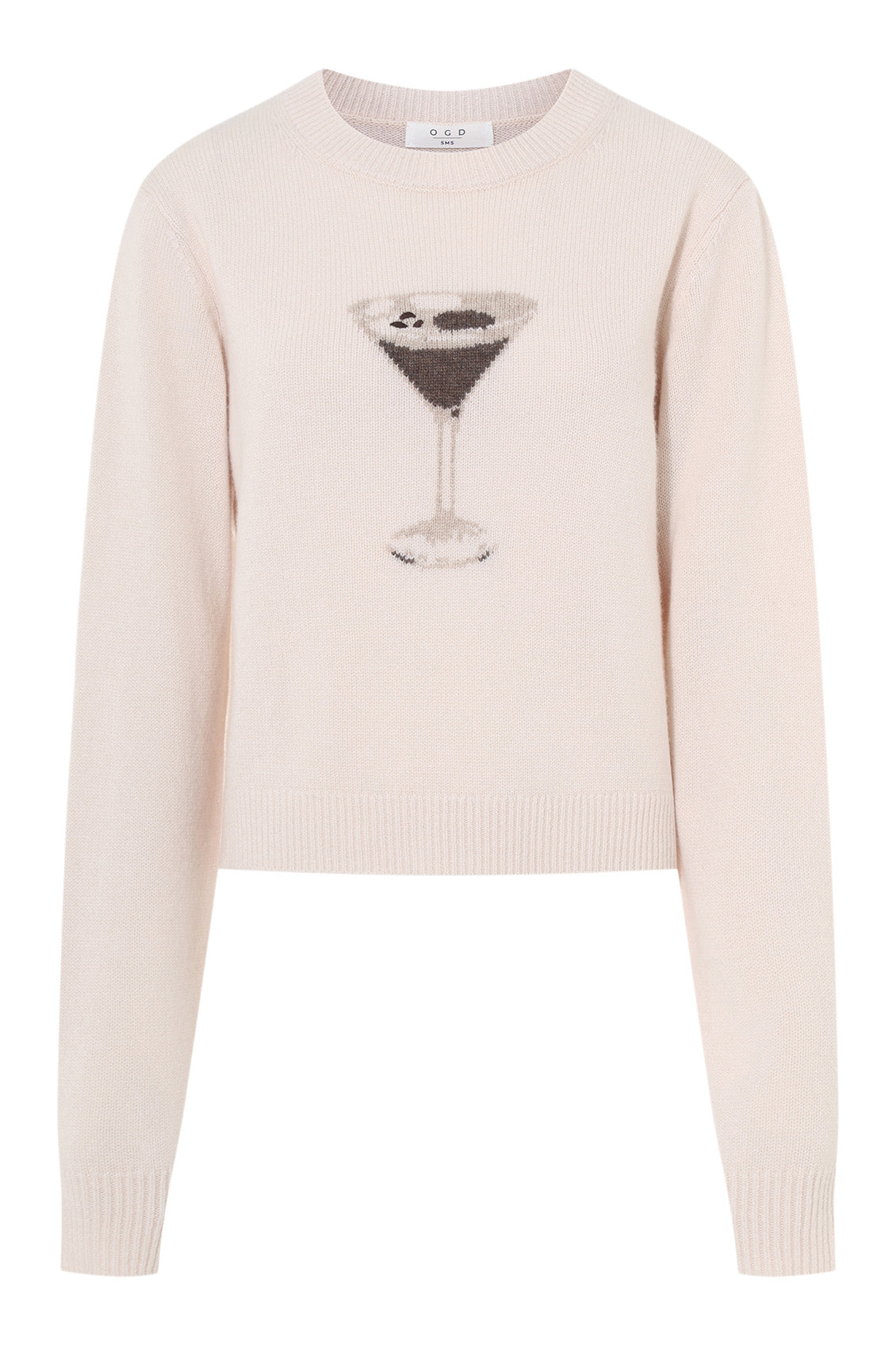 One Grey Day Martini Time Crewneck Sweater in Ivory Combo