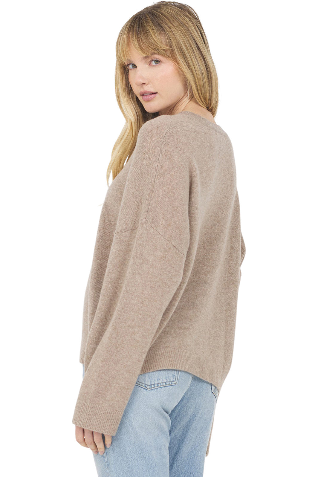One Grey Day Rhodes Cashmere Sweater in Stone