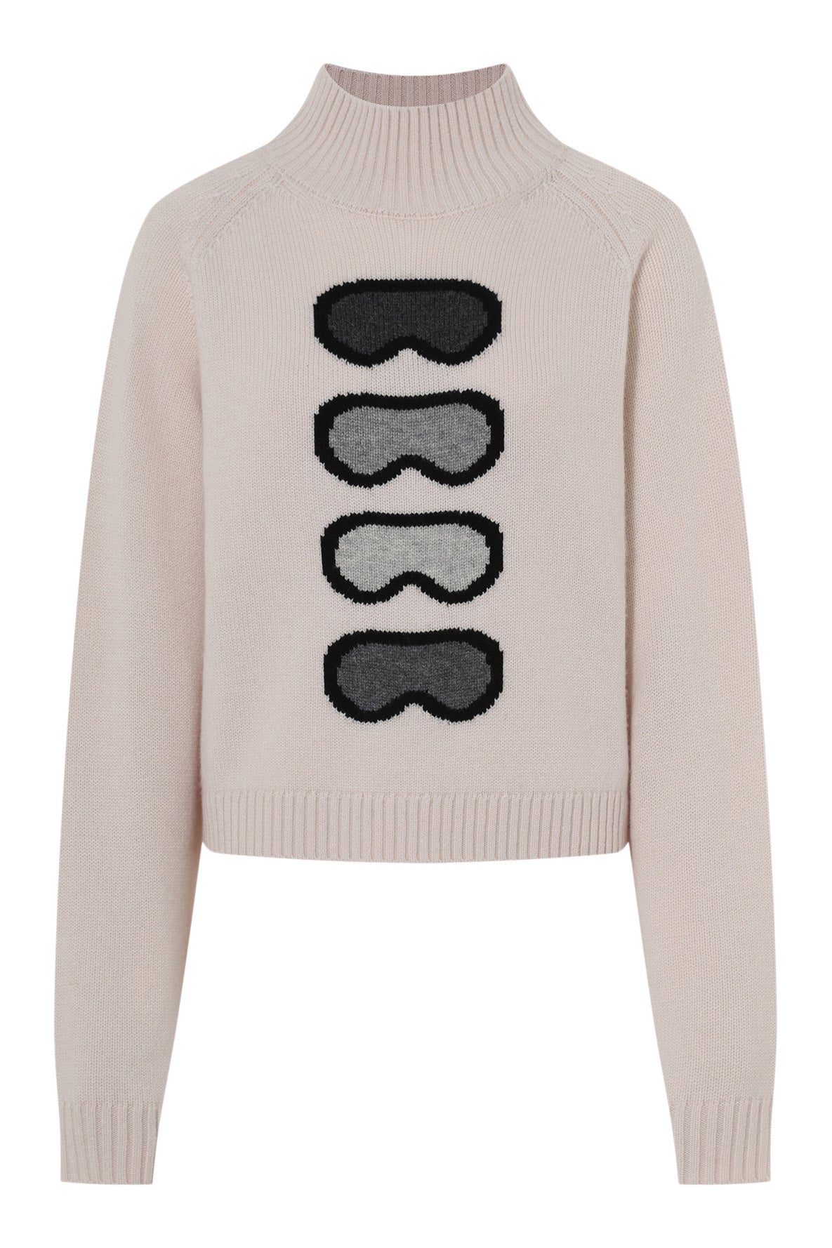 One Grey Day Ski Goggle Mockneck Turtleneck in Ivory Combo