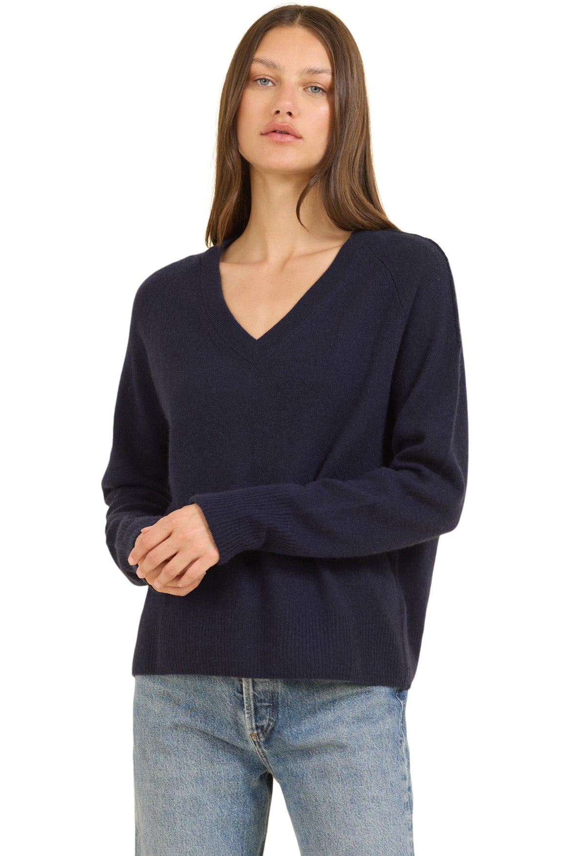 One Grey Day Sloane V-neck Cashmere Sweater
