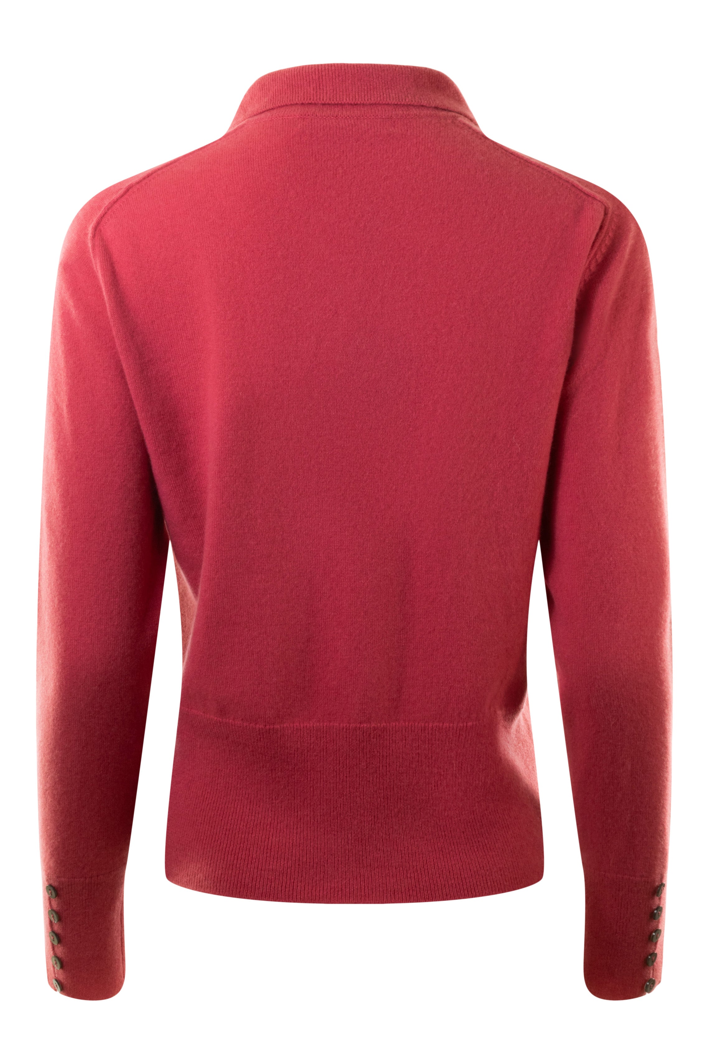 Repeat Cashmere Collared Crewneck Sweater in Strawberry