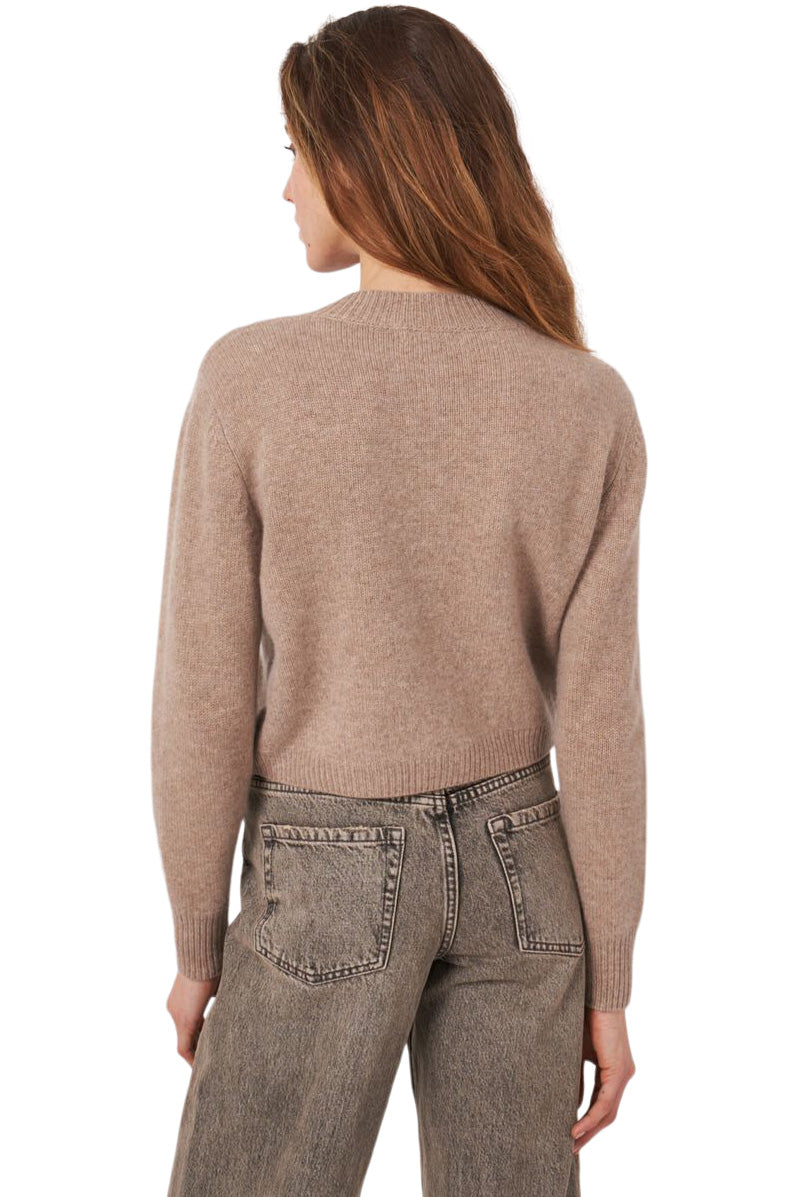 Repeat Cashmere Chunky Knit Cardigan in Taupe