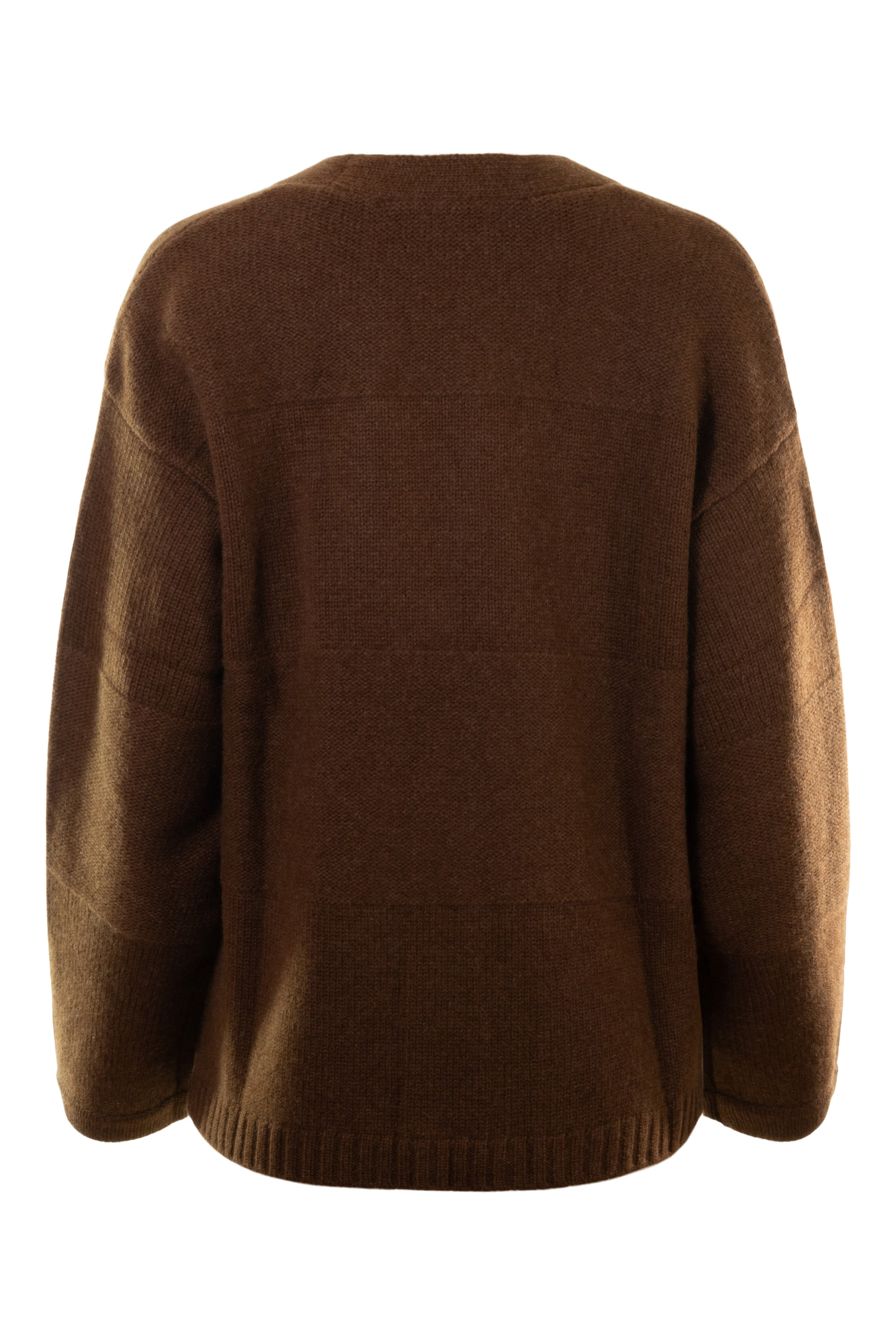 Repeat Cashmere Open Cardigan in Brown
