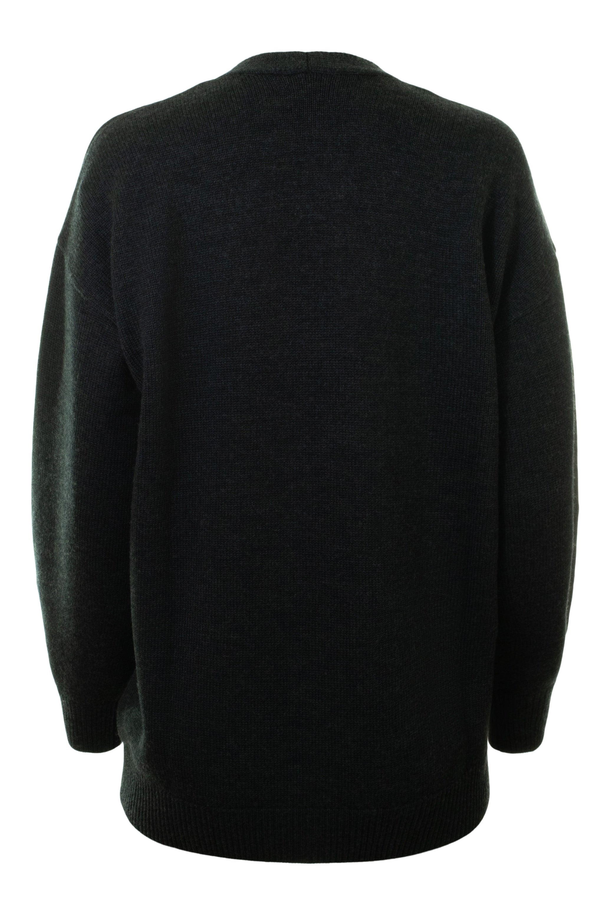 Repeat Cashmere Merino Wool Cardigan in Dark Grey