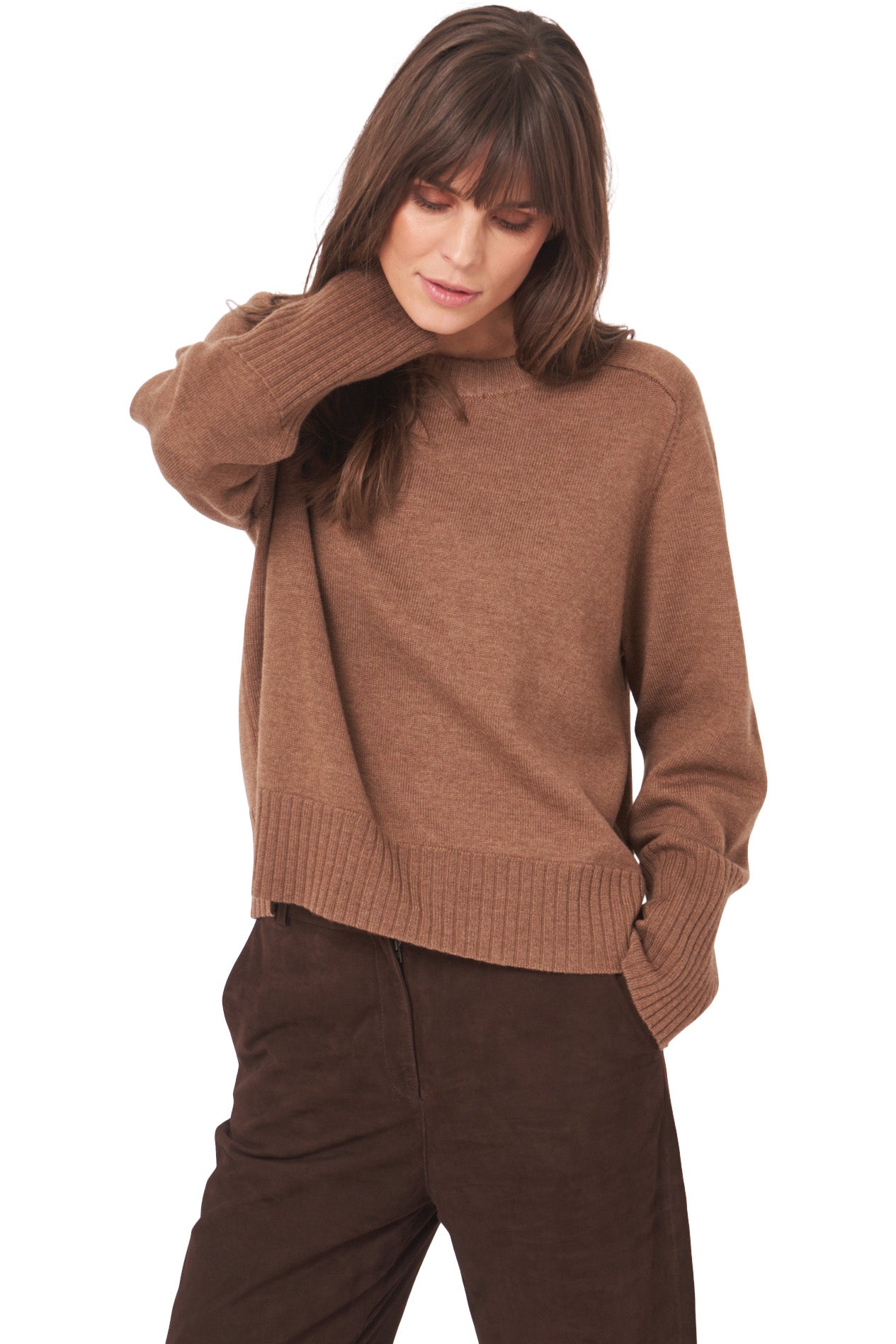 Repeat Cashmere Sweater in Camel