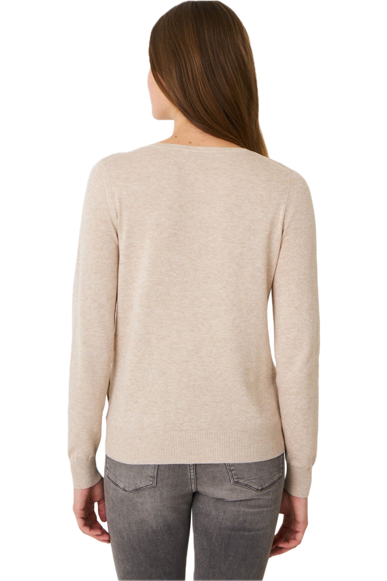 Repeat Cashmere Basic Cotton Fine Knit V-neck Pullover