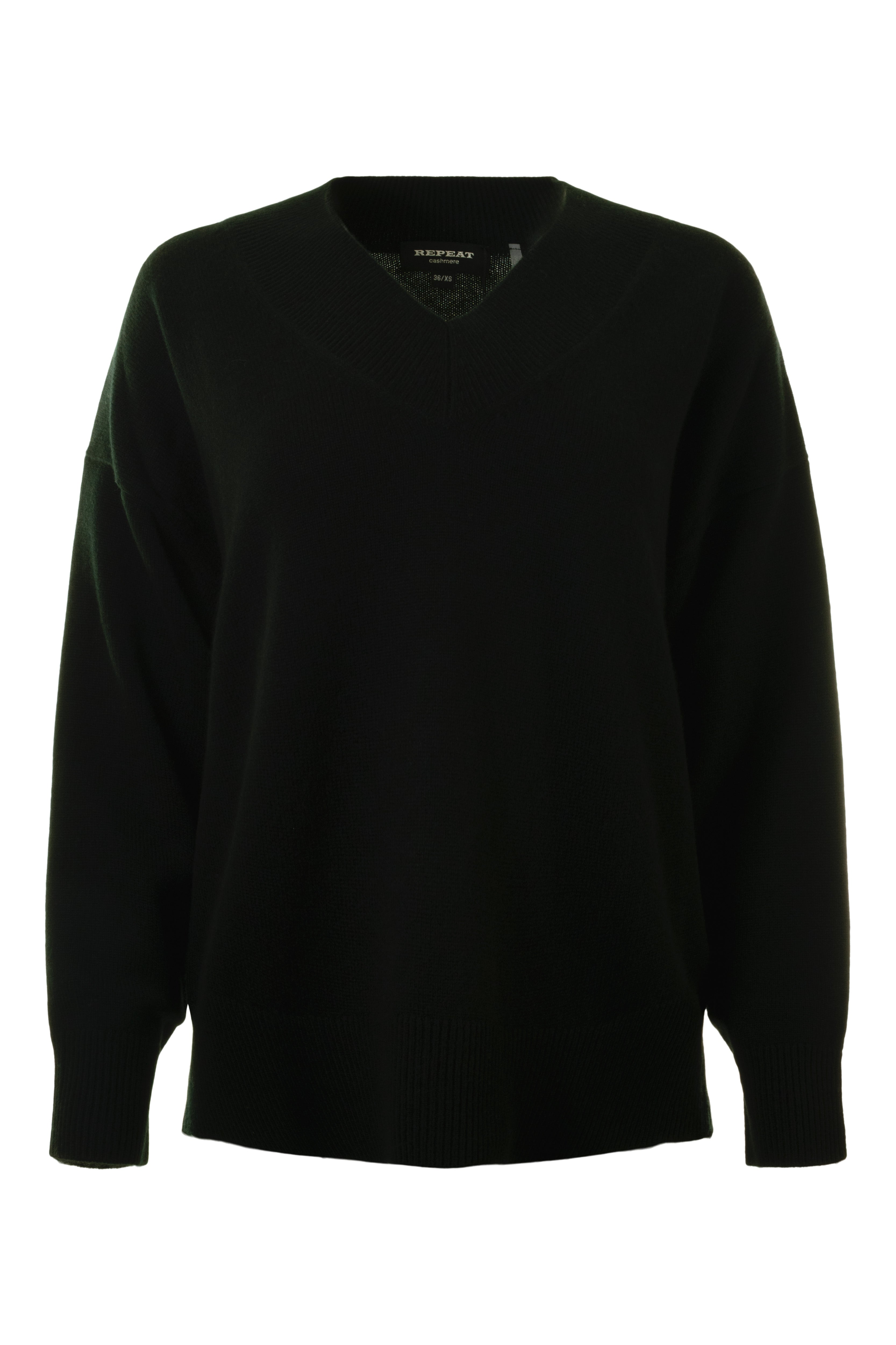 Repeat Cashmere Cashmere V-Neck Sweater with Longer Back Hem